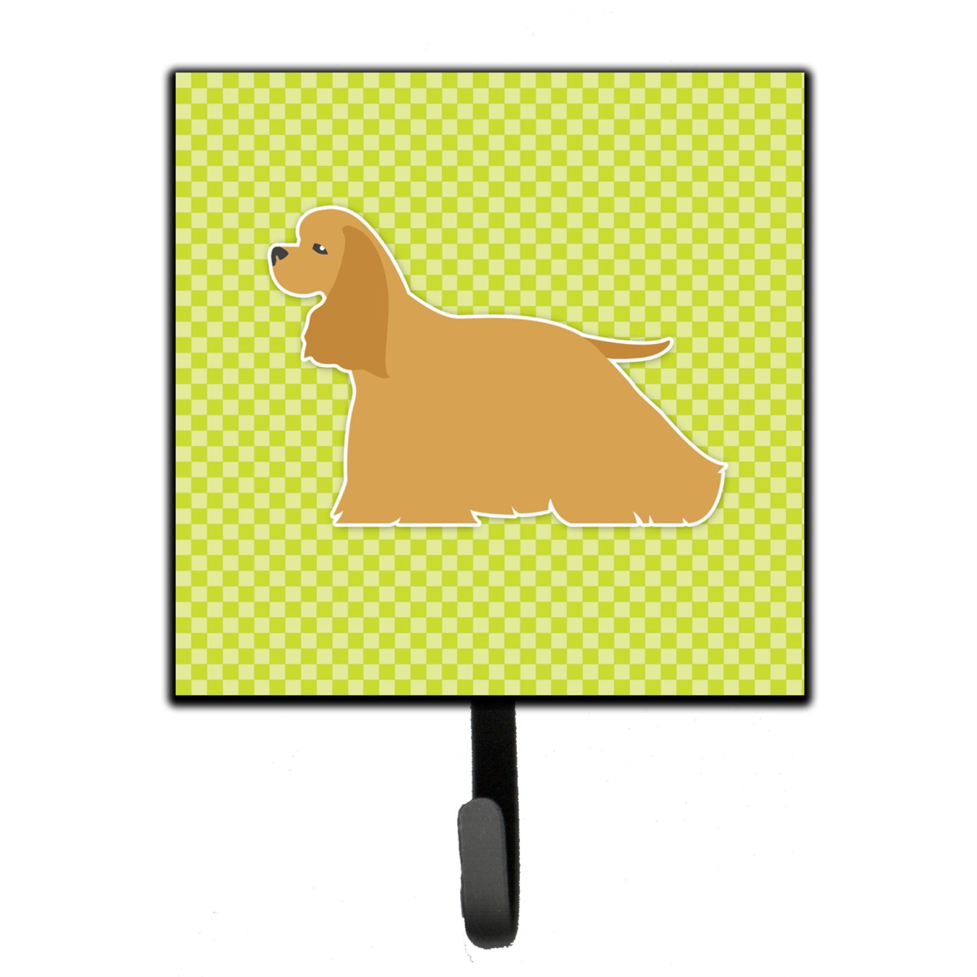 Caroline'S Treasures Cocker Spaniel Checkerboard Green Leash Or Key Holder Bb3786Sh4, Small, Multicolor