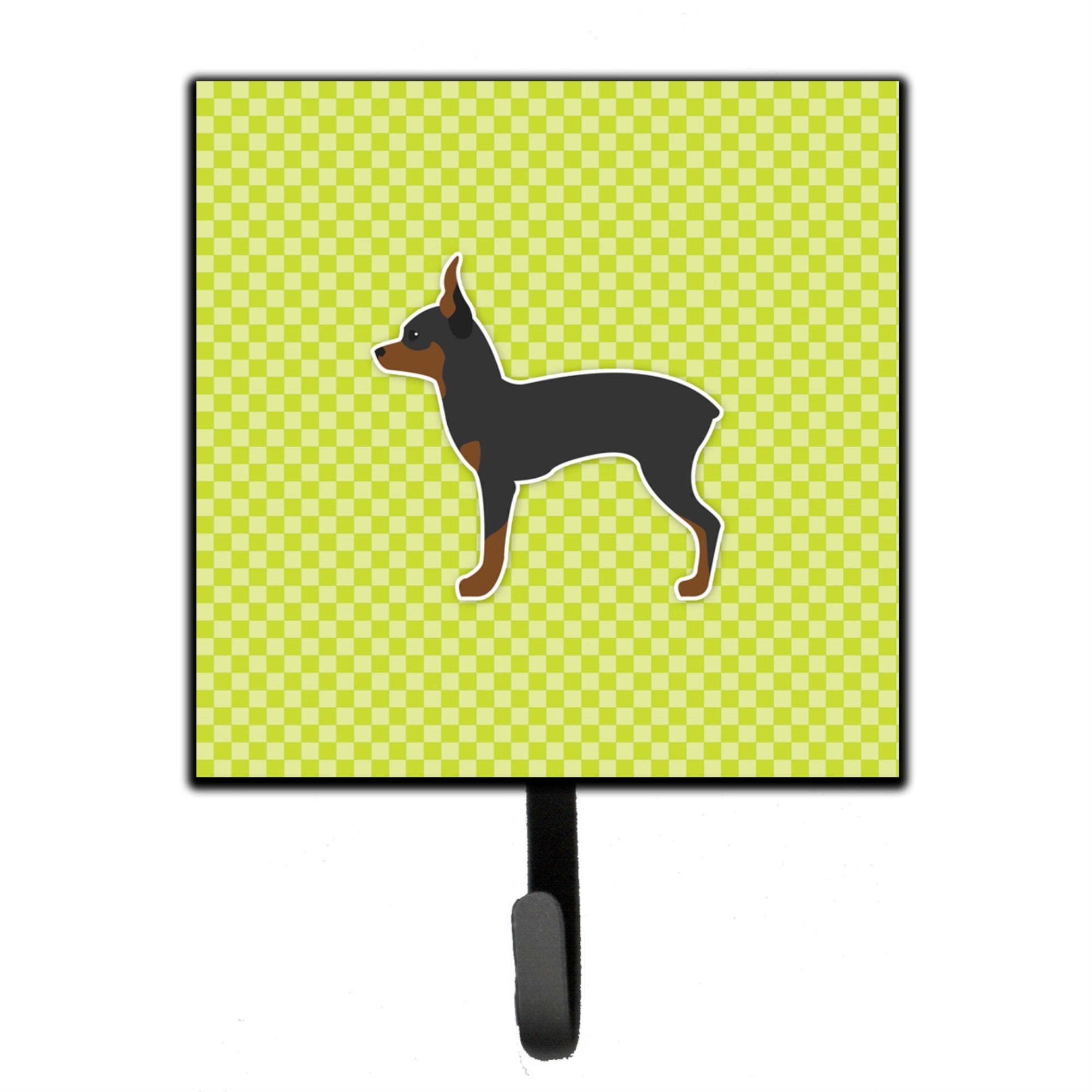 Caroline'S Treasures Toy Fox Terrier Checkerboard Green Leash Or Key Holder Bb3787Sh4, Small, Multicolor