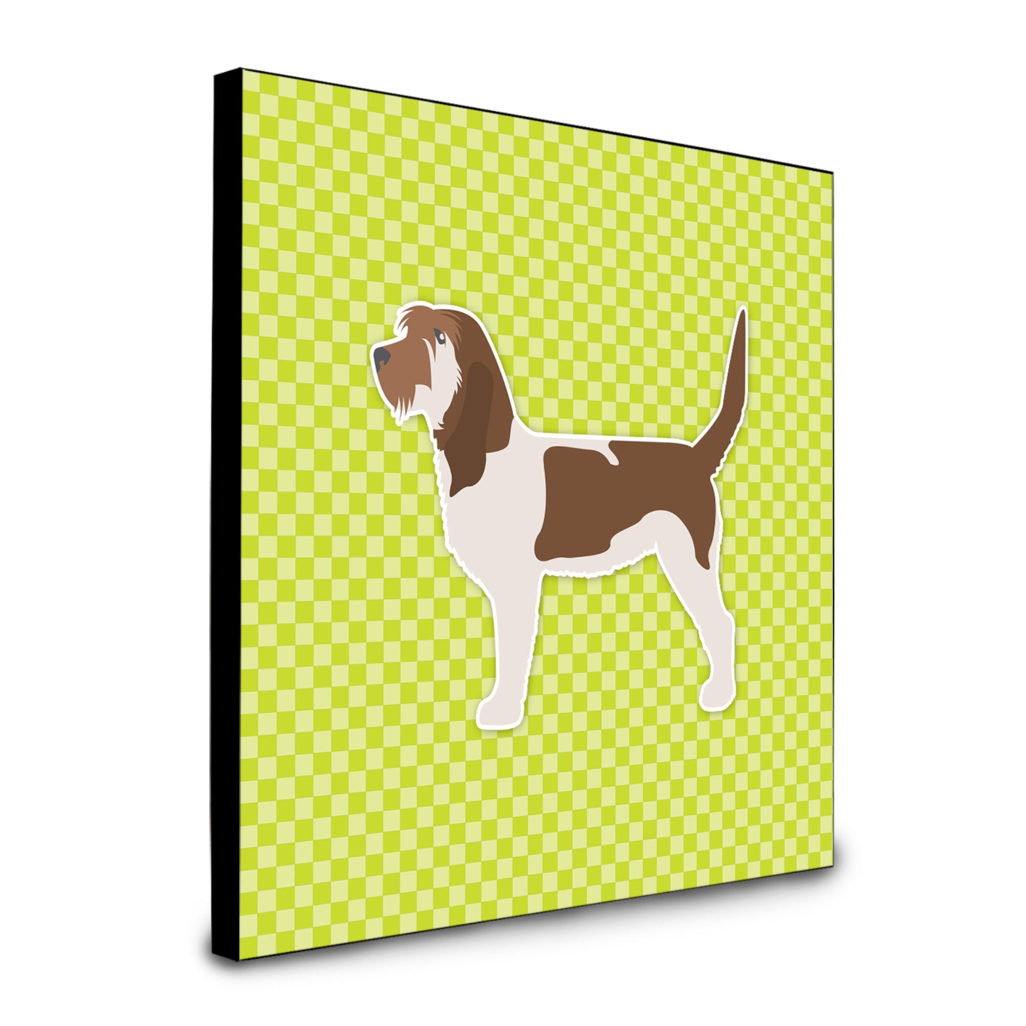 Caroline'S Treasures Grand Basset Griffon Vendeen Checkerboard Green Artwork Panel Wall-Decor, Multicolor