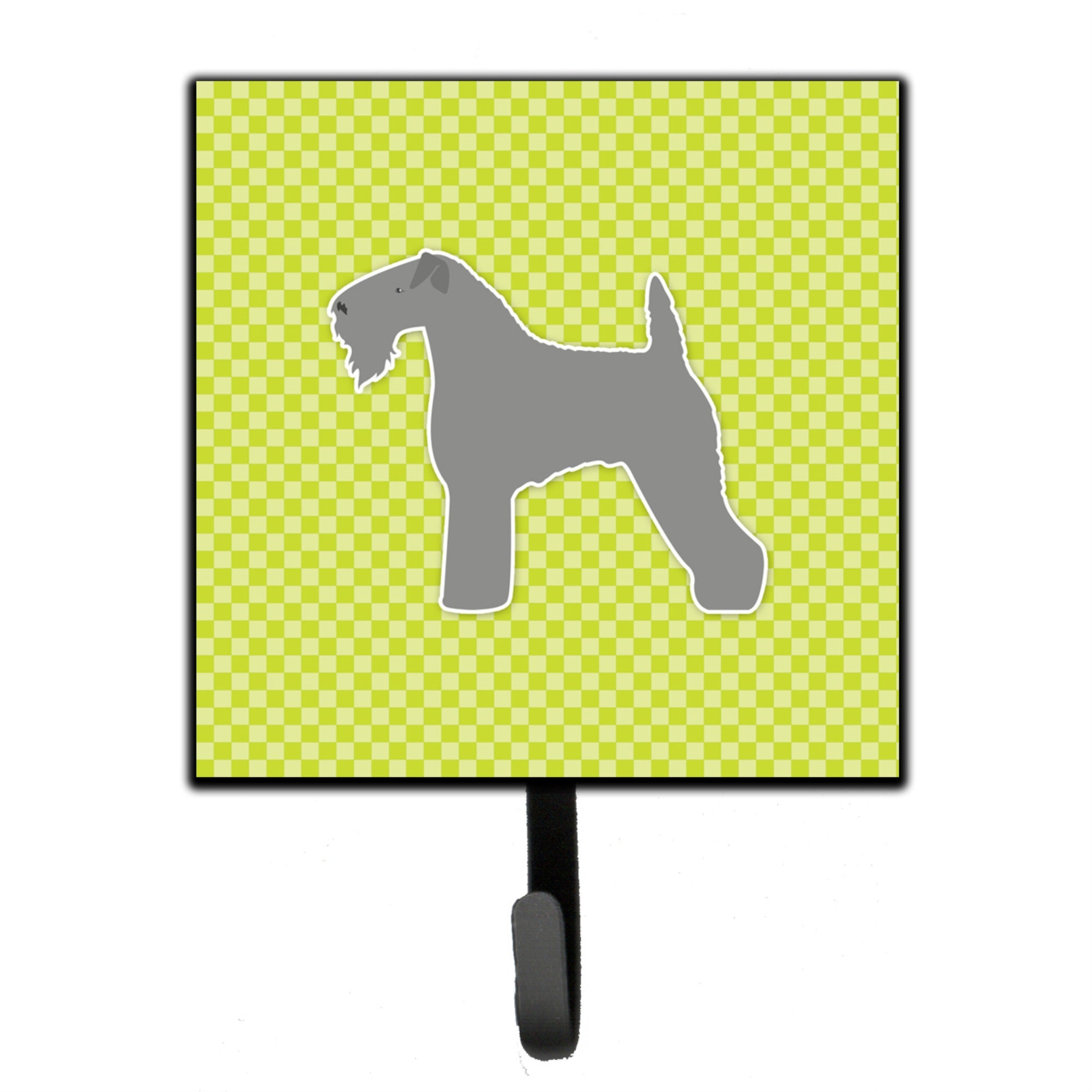 Caroline'S Treasures Kerry Blue Terrier Checkerboard Green Leash Or Key Holder Bb3792Sh4, Small, Multicolor
