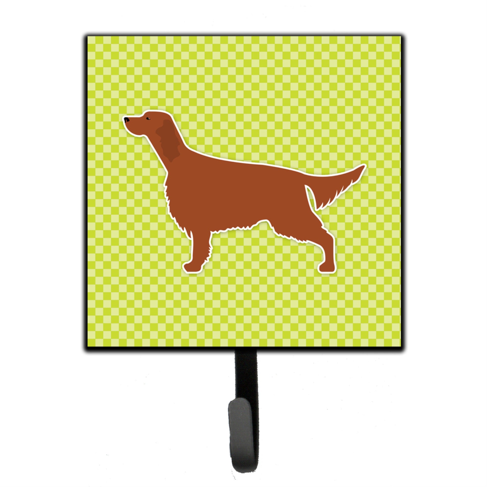 Caroline'S Treasures Irish Setter Checkerboard Green Leash Or Key Holder Bb3793Sh4, Small, Multicolor