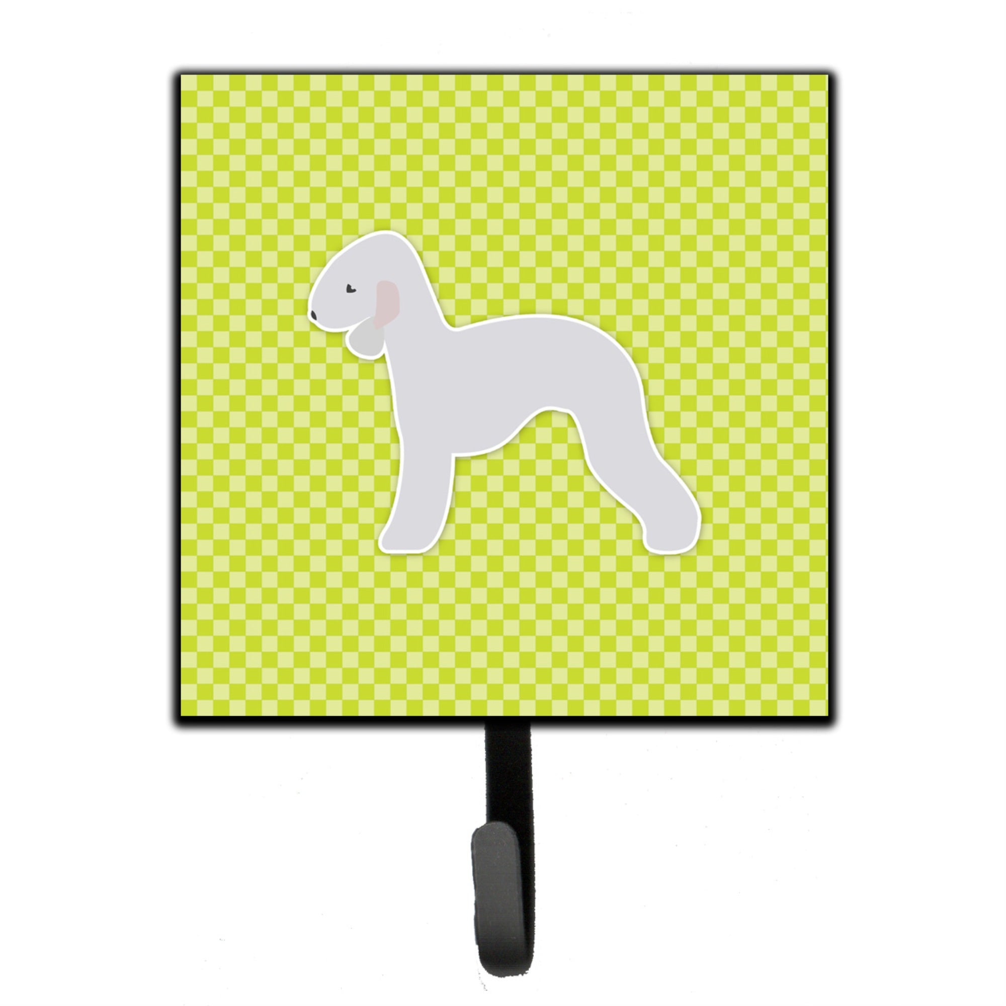 Caroline'S Treasures Bedlington Terrier Checkerboard Green Leash Or Key Holder Bb3794Sh4, Small, Multicolor