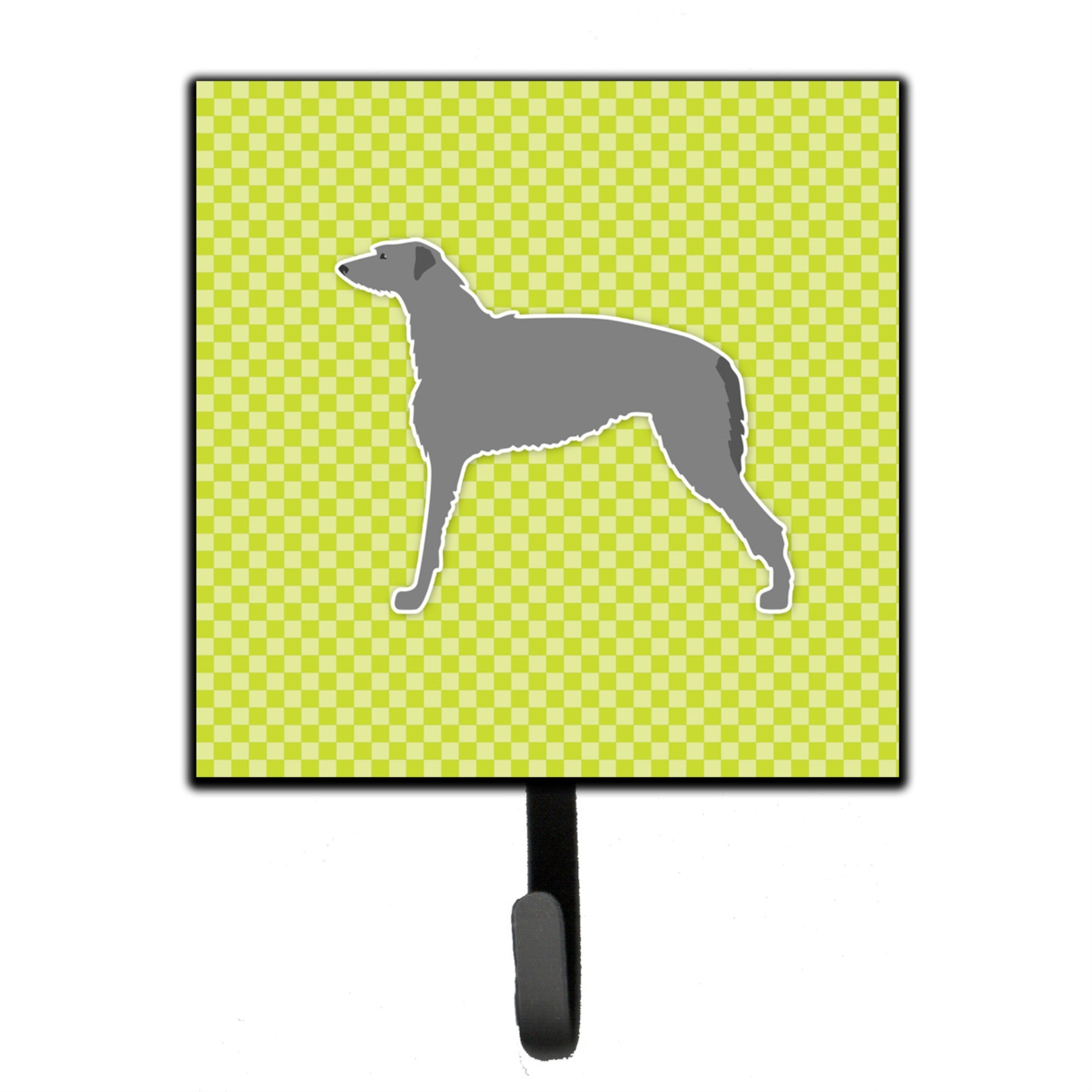 Caroline'S Treasures Scottish Deerhound Checkerboard Green Leash Or Key Holder Bb3796Sh4, Small, Multicolor