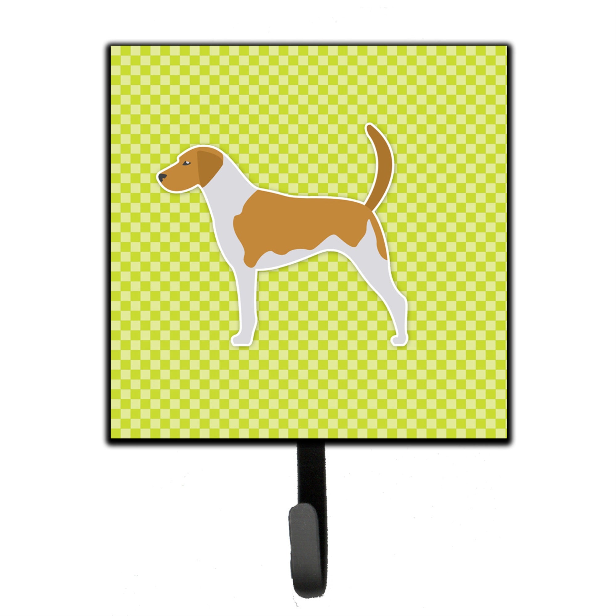 Caroline'S Treasures American Foxhound Checkerboard Green Leash Or Key Holder Bb3798Sh4, Small, Multicolor