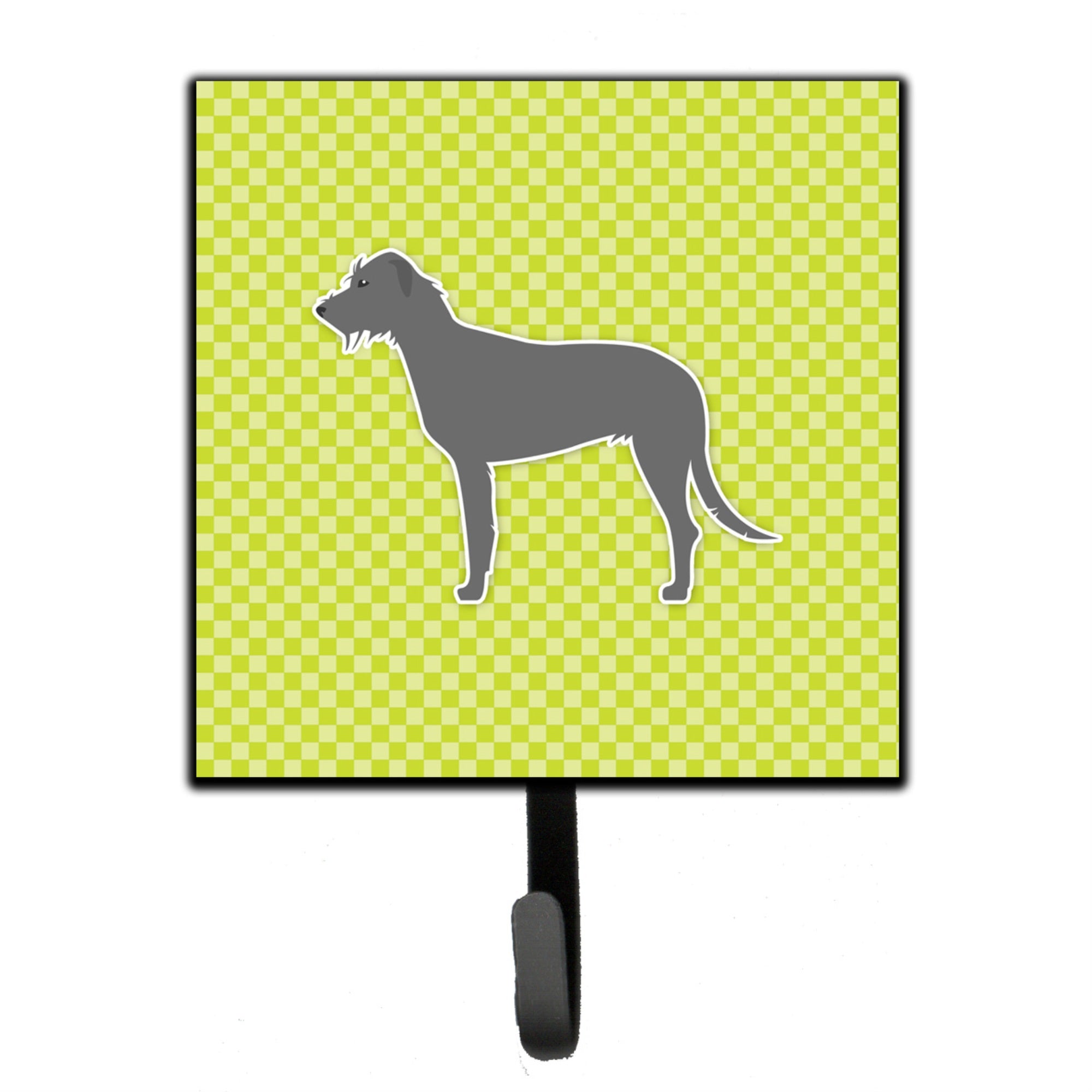 Caroline'S Treasures Irish Wolfhound Checkerboard Green Leash Or Key Holder Bb3803Sh4, Small, Multicolor