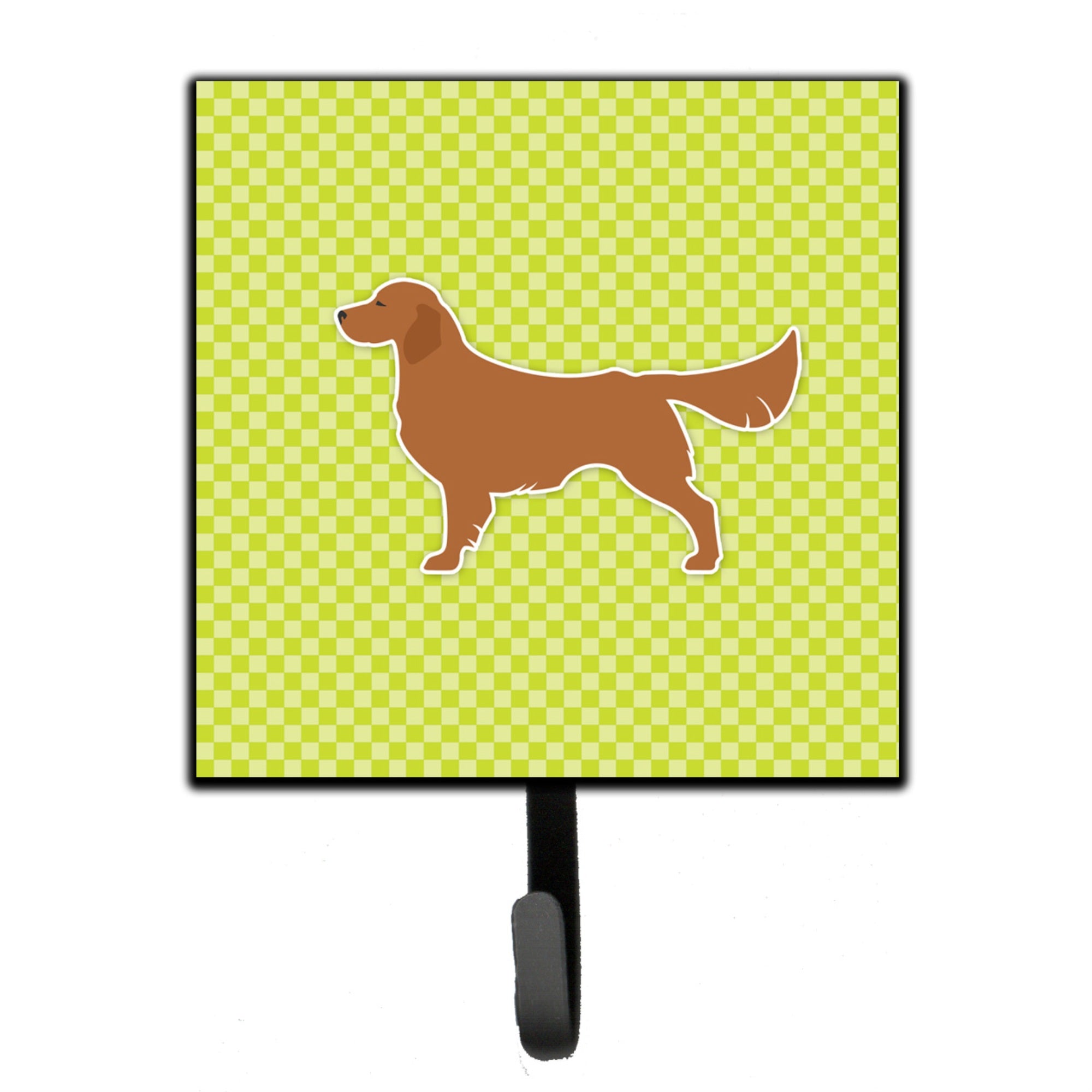 Caroline'S Treasures Golden Retriever Checkerboard Green Leash Or Key Holder Bb3804Sh4, Small, Multicolor