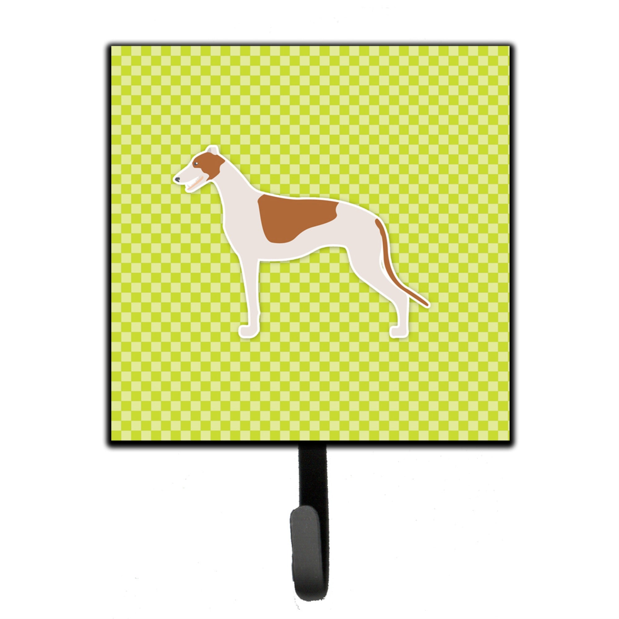 Caroline'S Treasures Greyhound Checkerboard Green Leash Or Key Holder Bb3805Sh4, Small, Multicolor