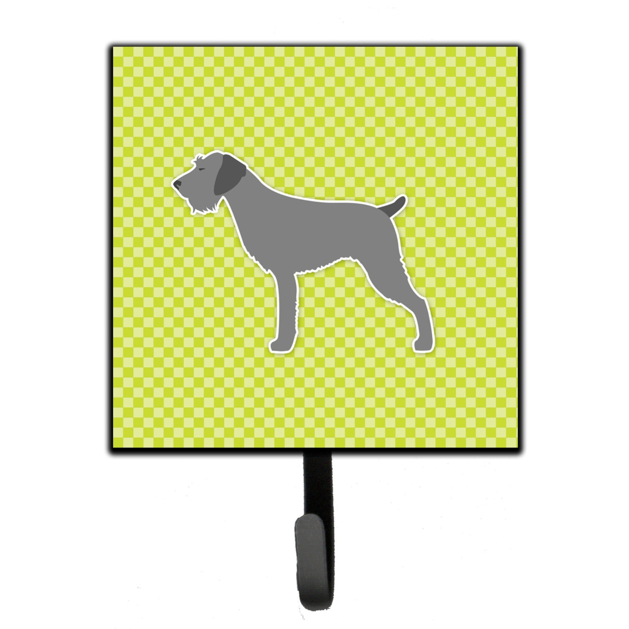 Caroline'S Treasures German Wirehaired Pointer Checkerboard Green Leash Or Key Holder Bb3811Sh4, Small, Multicolor