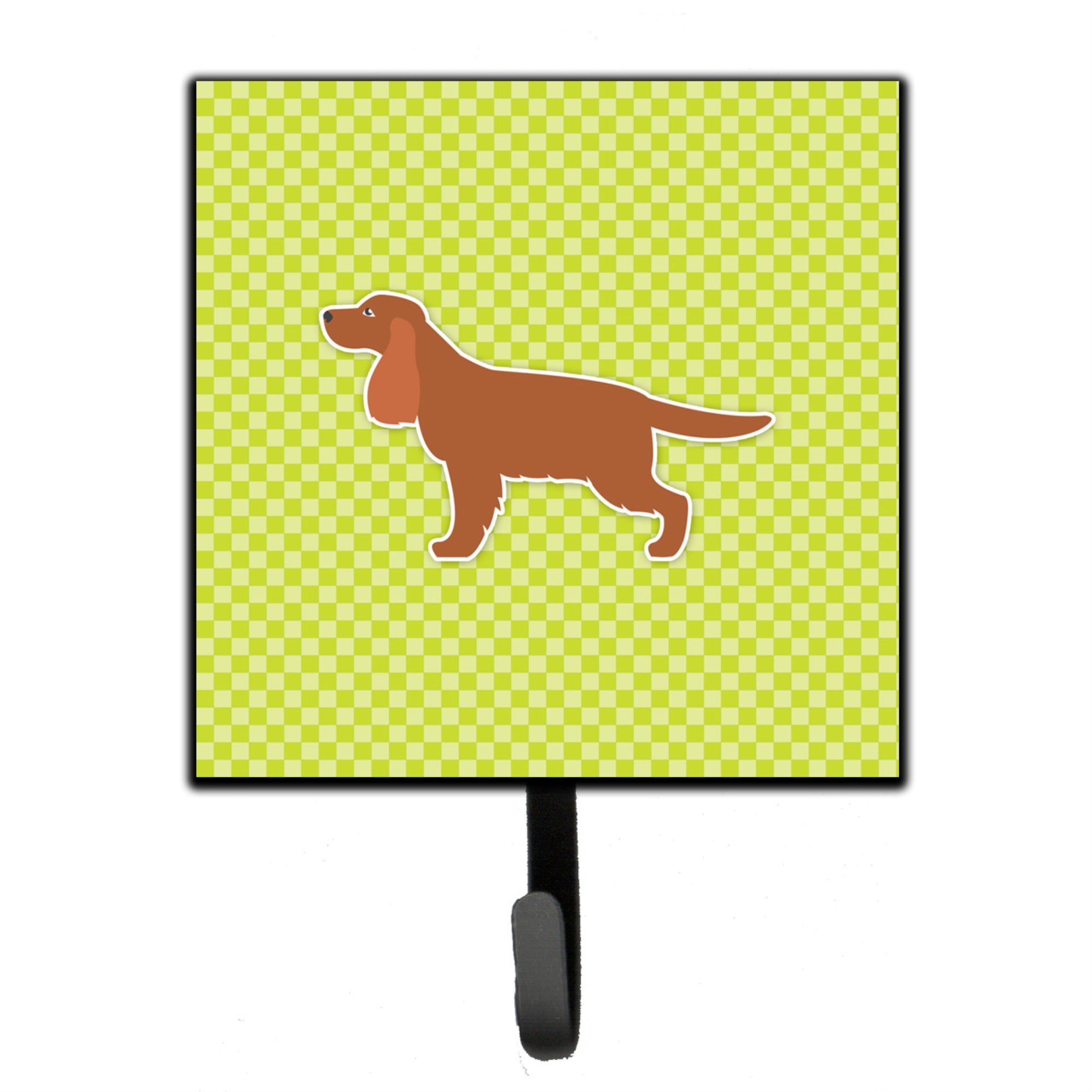 Caroline'S Treasures English Cocker Spaniel Checkerboard Green Leash Or Key Holder Bb3812Sh4, Small, Multicolor