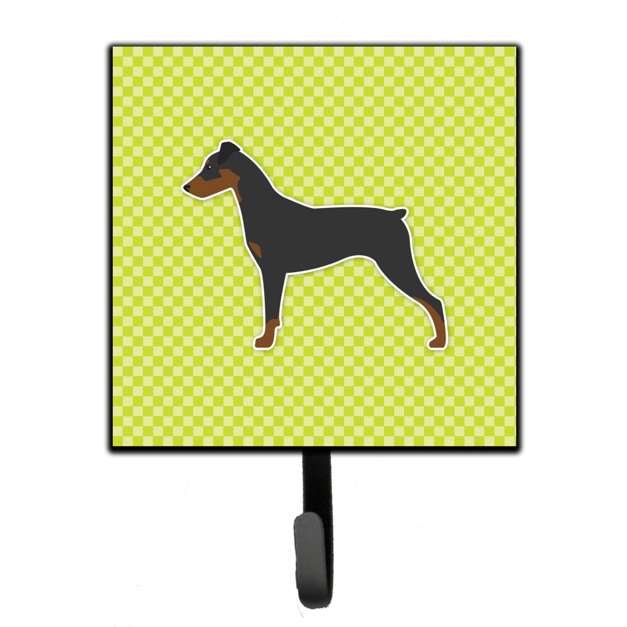 Caroline'S Treasures German Pinscher Checkerboard Green Leash Or Key Holder Bb3813Sh4, Small, Multicolor