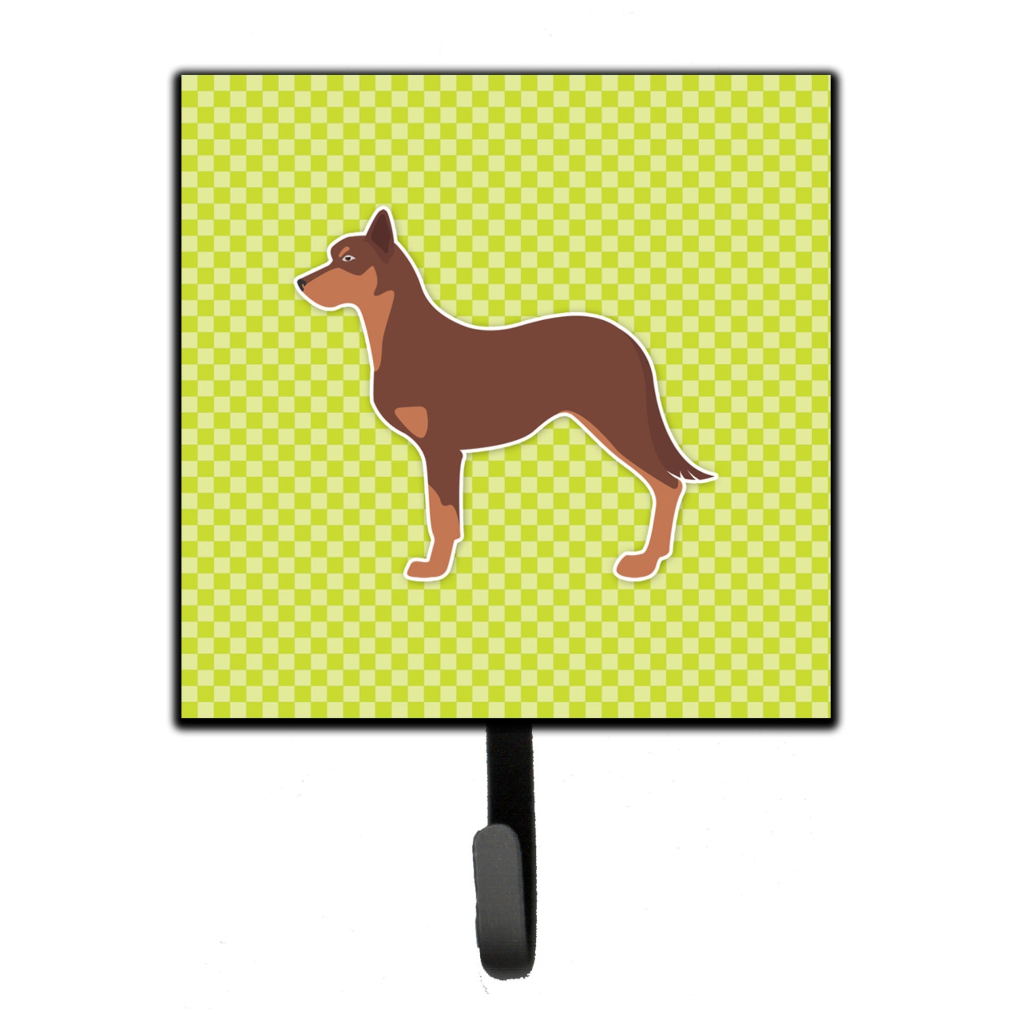 Caroline'S Treasures Australian Kelpie Dog Checkerboard Green Leash Or Key Holder Bb3829Sh4, Small, Multicolor