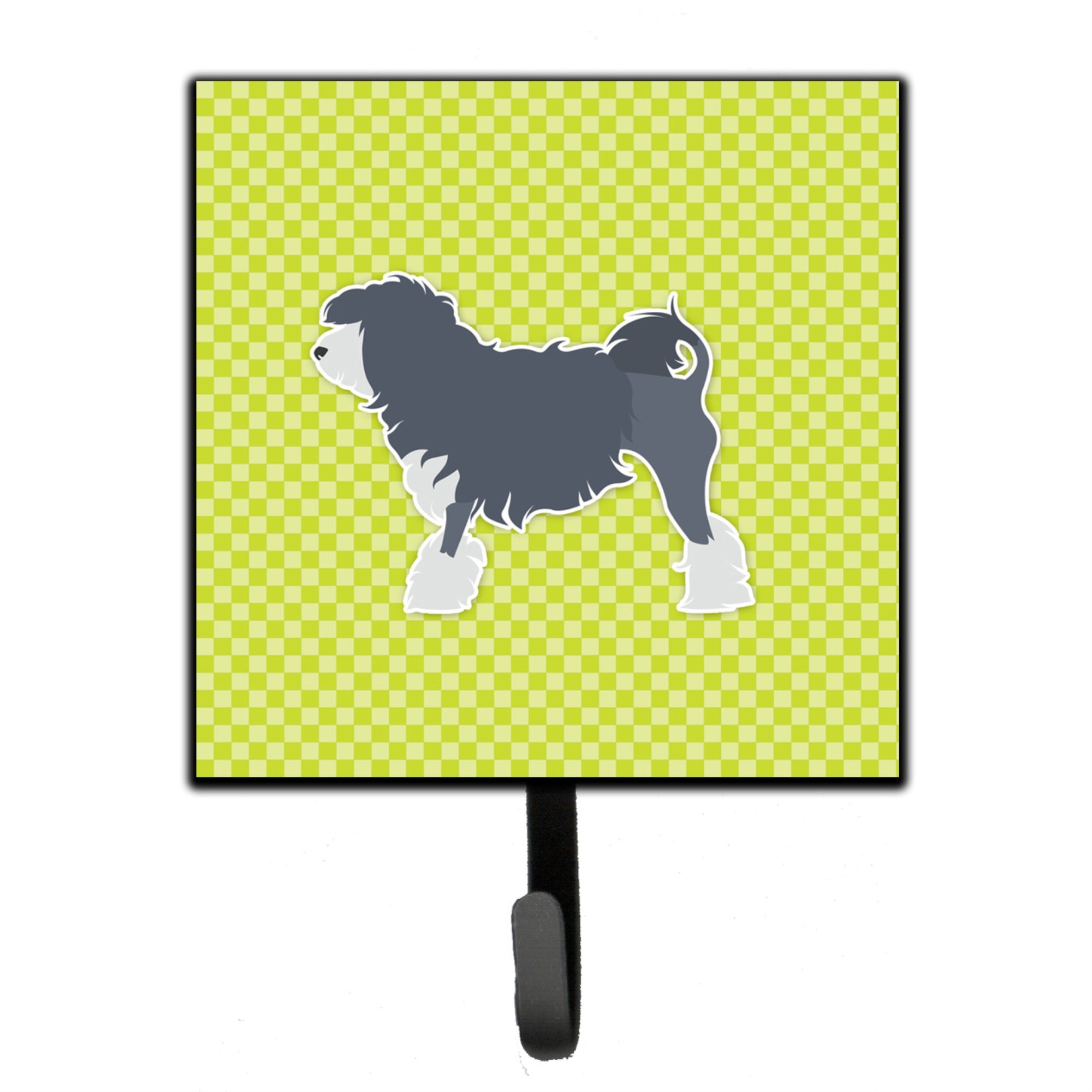 Caroline'S Treasures Lowchen Checkerboard Green Leash Or Key Holder Bb3835Sh4, Small, Multicolor