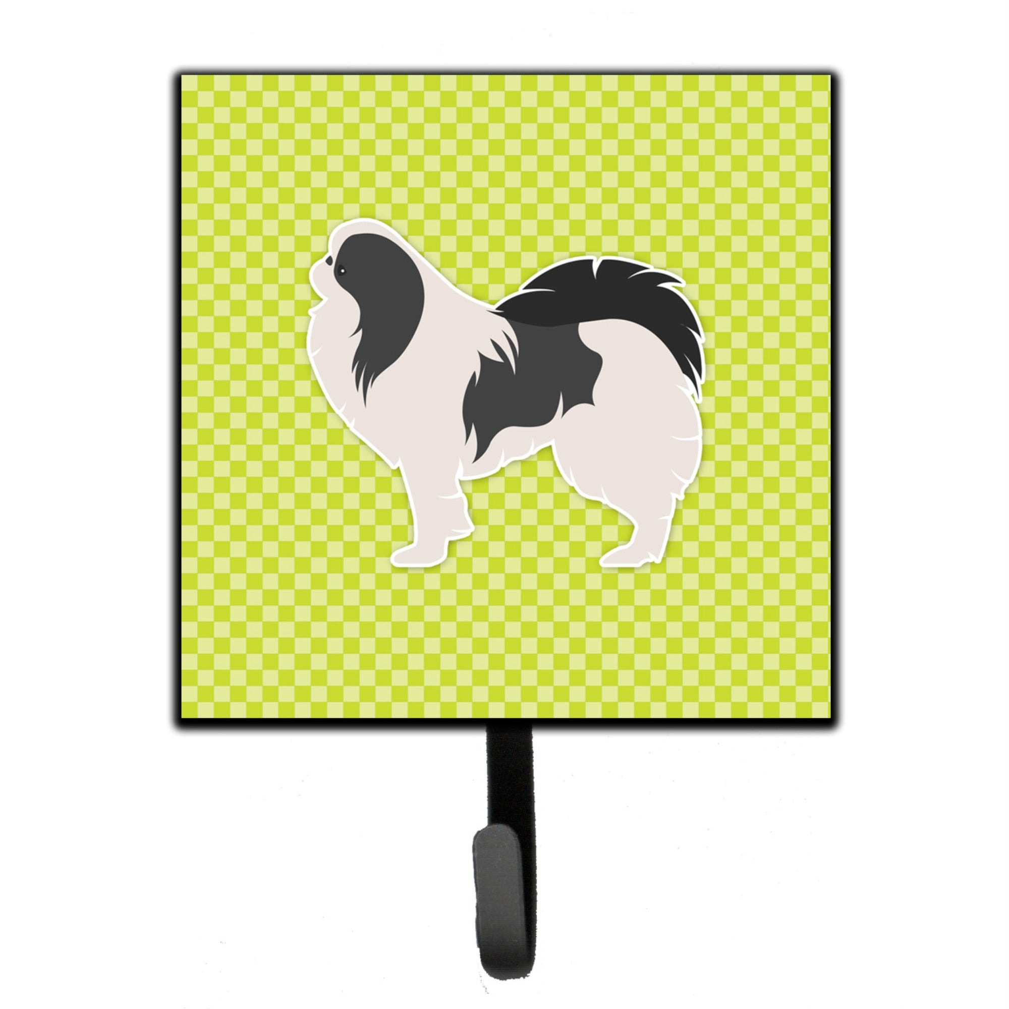 Caroline'S Treasures Japanese Chin Checkerboard Green Leash Or Key Holder Bb3837Sh4, Small, Multicolor