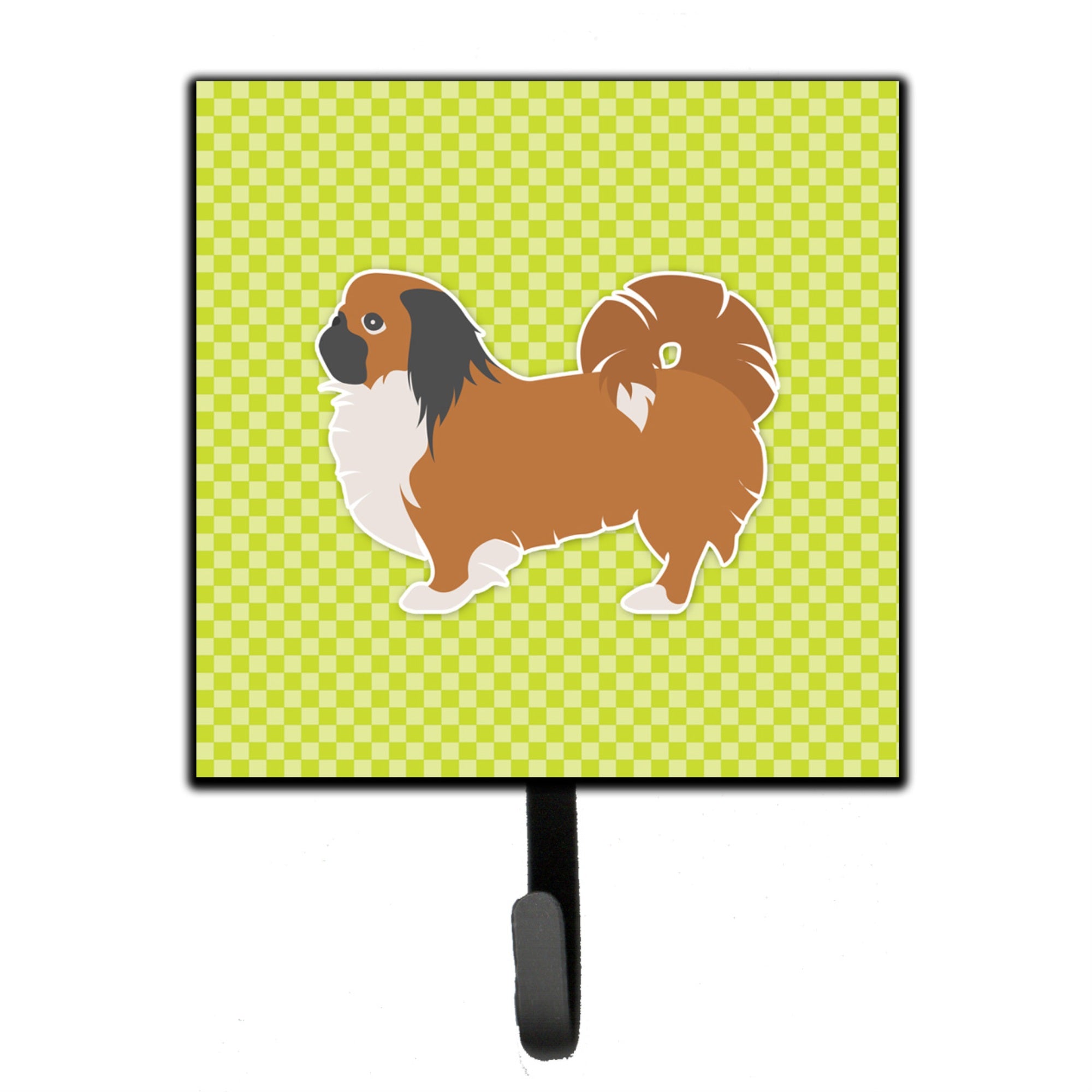 Caroline'S Treasures Pekingese Checkerboard Green Leash Or Key Holder Bb3838Sh4, Small, Multicolor