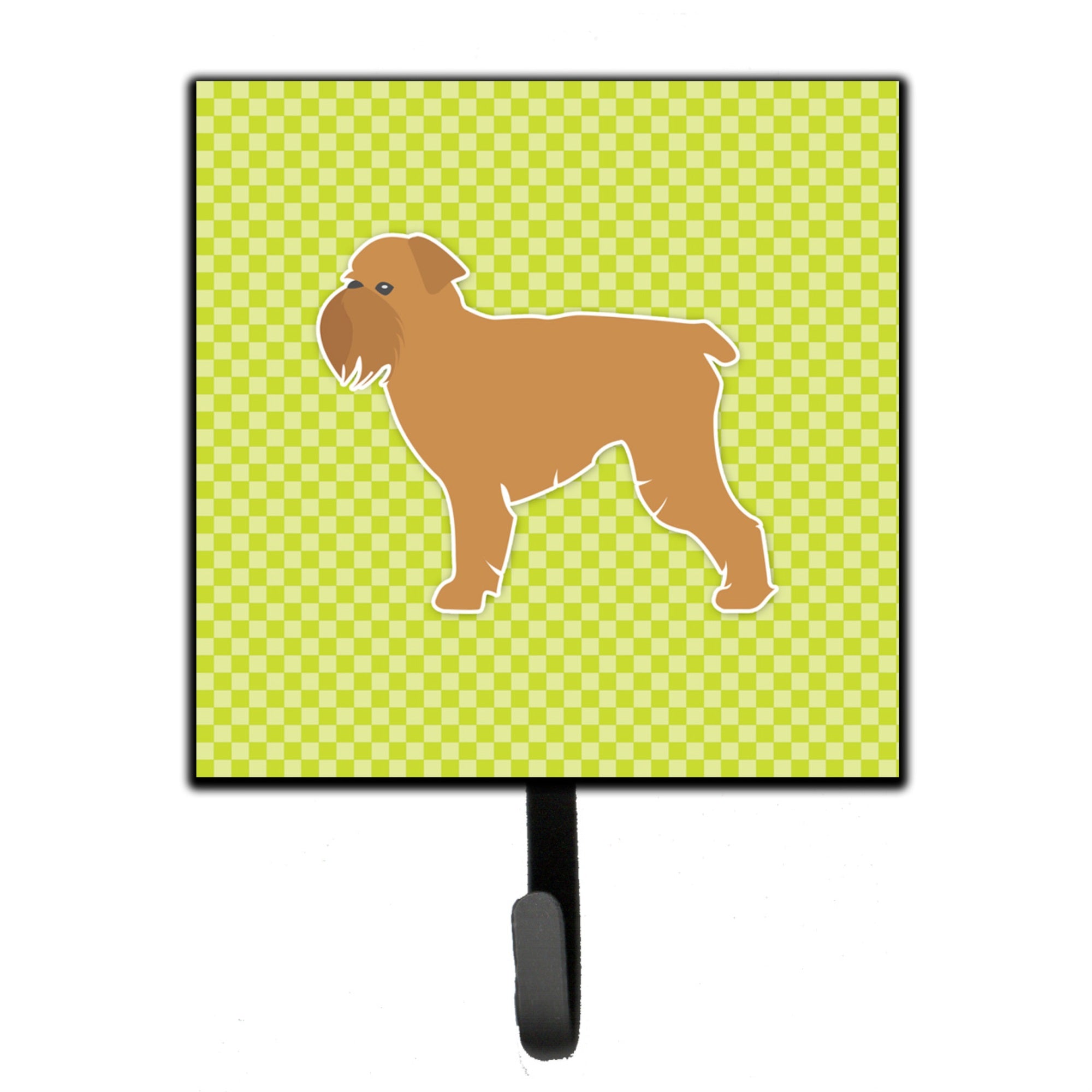 Caroline'S Treasures Brussels Griffon Checkerboard Green Leash Or Key Holder Bb3840Sh4, Small, Multicolor