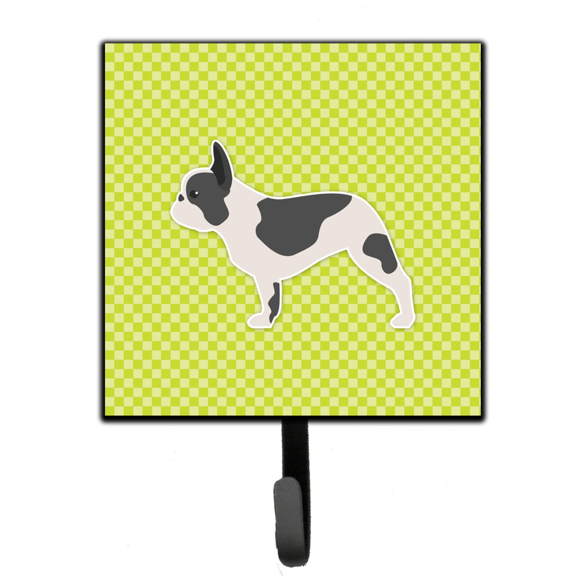 Caroline'S Treasures French Bulldog Checkerboard Green Leash Or Key Holder Bb3841Sh4, Small, Multicolor