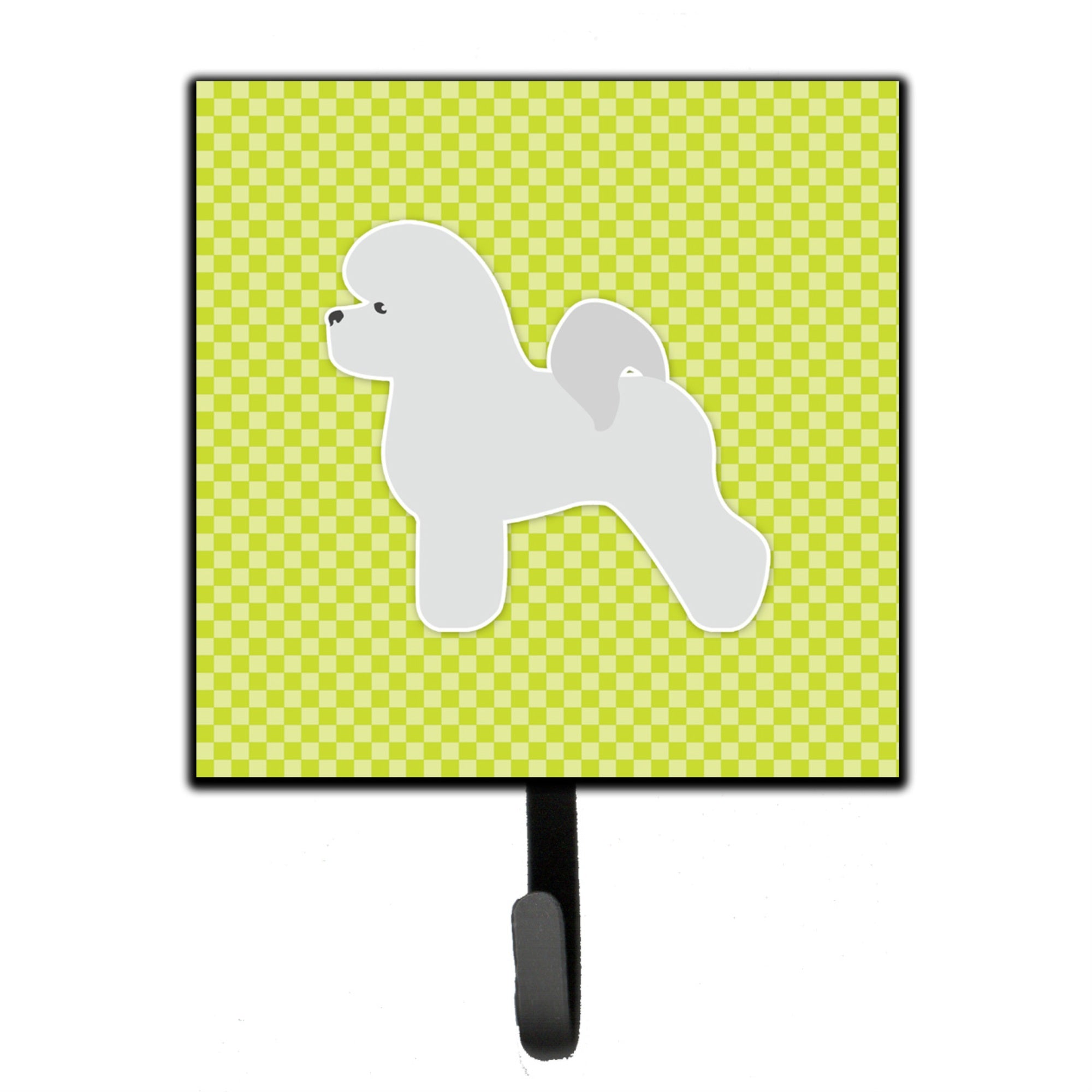 Caroline'S Treasures Bichon Frise Checkerboard Green Leash Or Key Holder Bb3845Sh4, Small, Multicolor