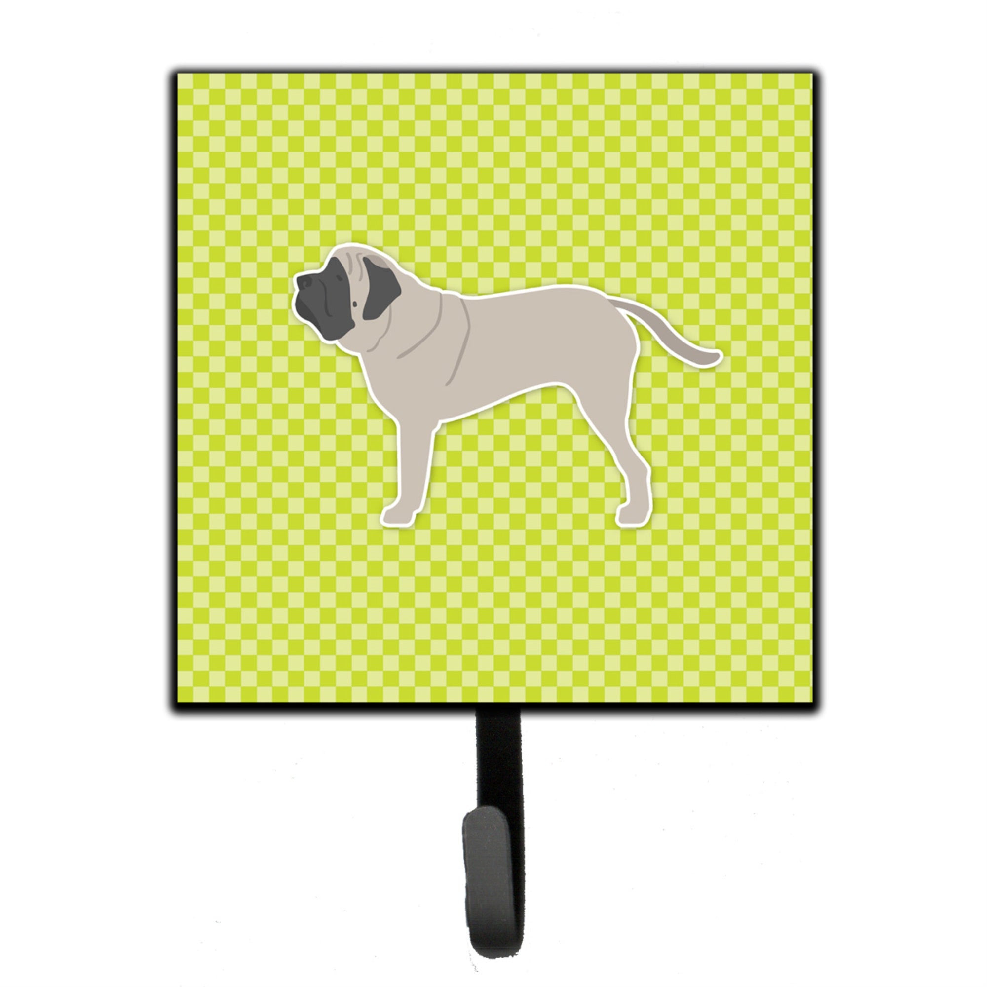 Caroline'S Treasures English Mastiff Checkerboard Green Leash Or Key Holder Bb3856Sh4, Small, Multicolor