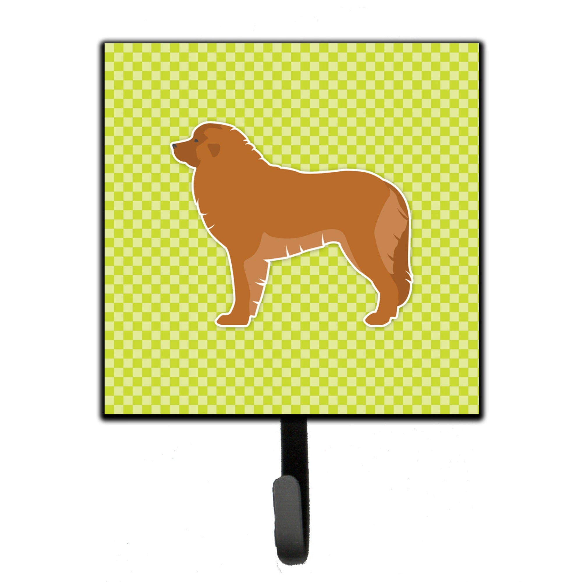 Caroline'S Treasures Leonberger Checkerboard Green Leash Or Key Holder Bb3858Sh4, Small, Multicolor
