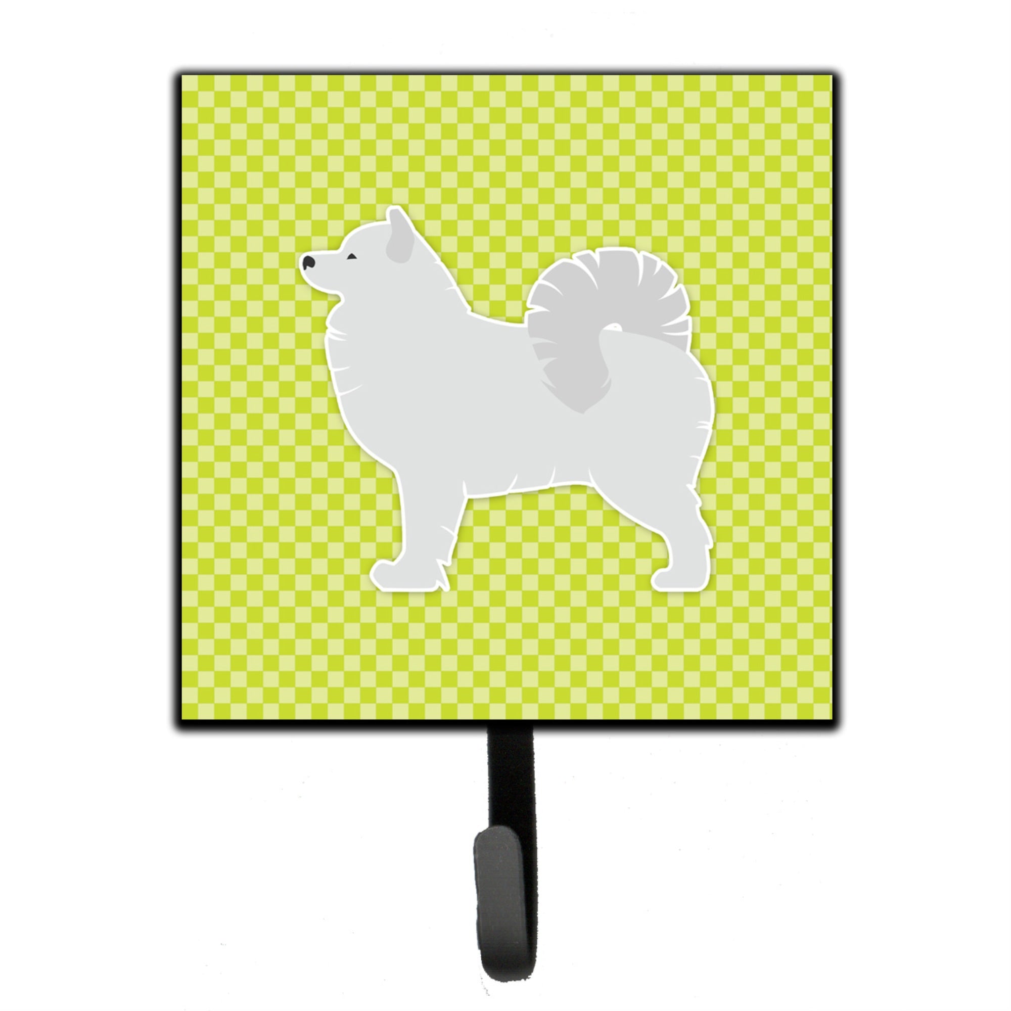 Caroline'S Treasures Samoyed Checkerboard Green Leash Or Key Holder Bb3859Sh4, Small, Multicolor
