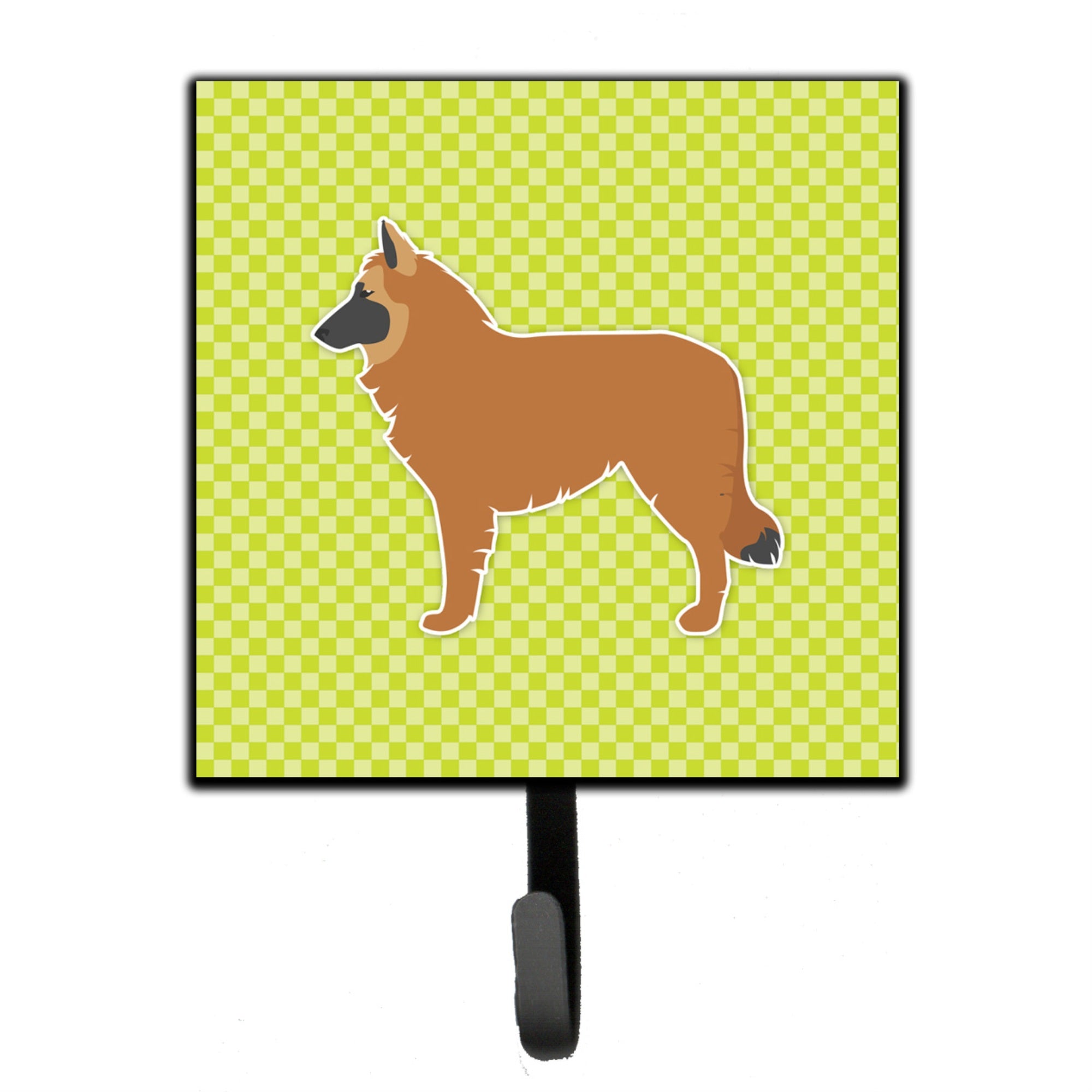 Caroline'S Treasures Belgian Shepherd Checkerboard Green Leash Or Key Holder Bb3861Sh4, Small, Multicolor