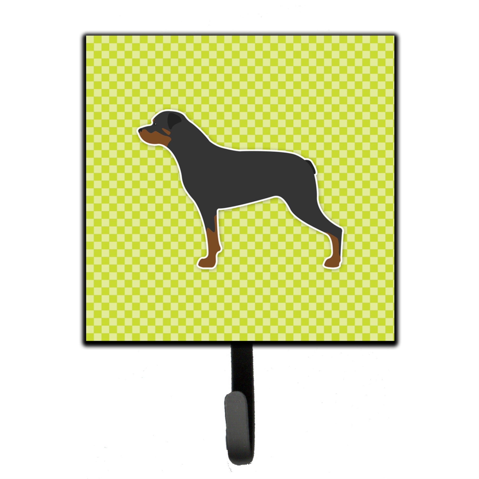 Caroline'S Treasures Rottweiler Checkerboard Green Leash Or Key Holder Bb3866Sh4, Small, Multicolor
