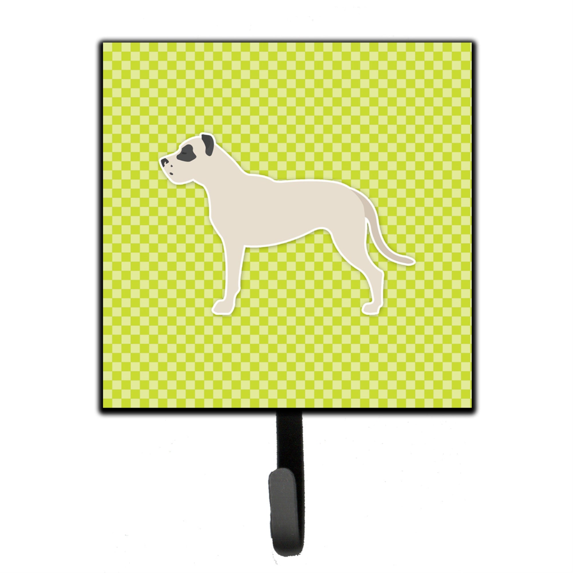 Caroline'S Treasures Dogo Argentino Checkerboard Green Leash Or Key Holder Bb3867Sh4, Small, Multicolor