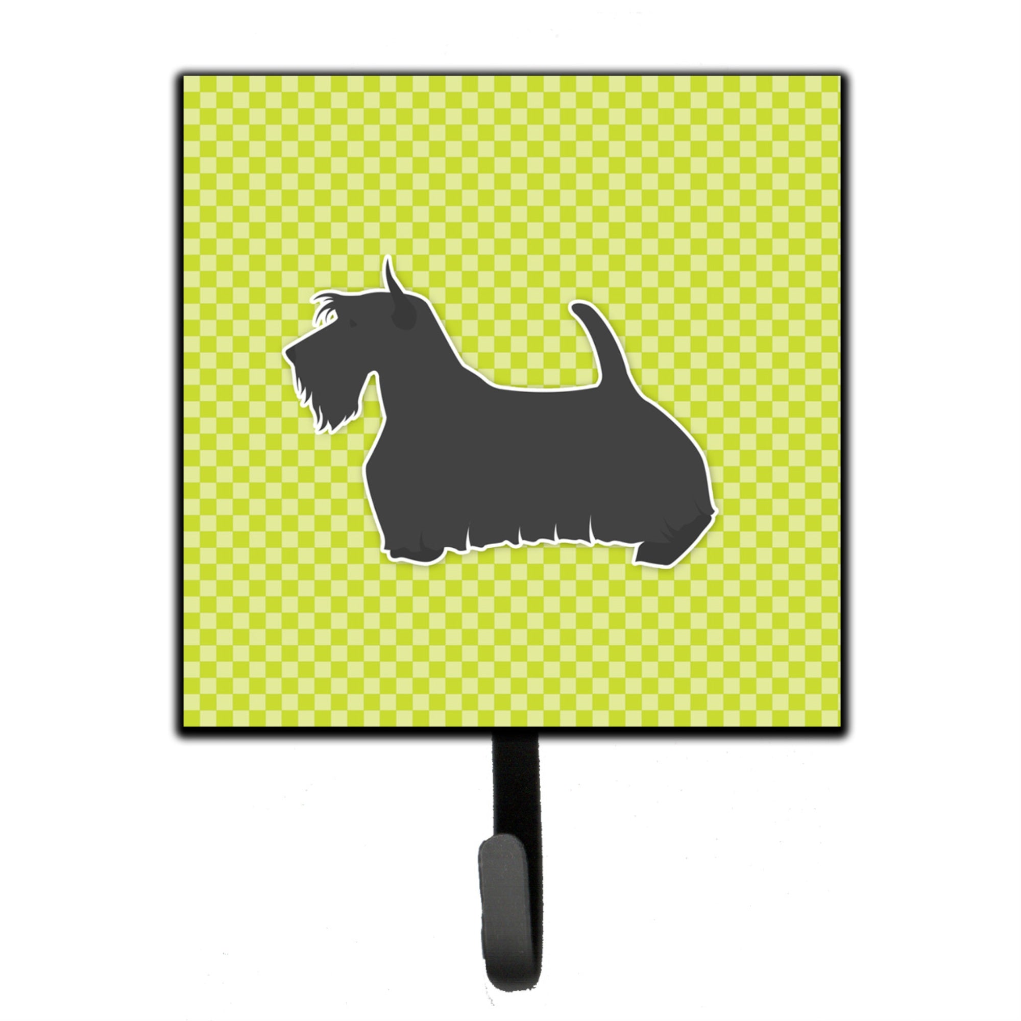 Caroline'S Treasures Scottish Terrier Checkerboard Green Leash Or Key Holder Bb3869Sh4, Small, Multicolor