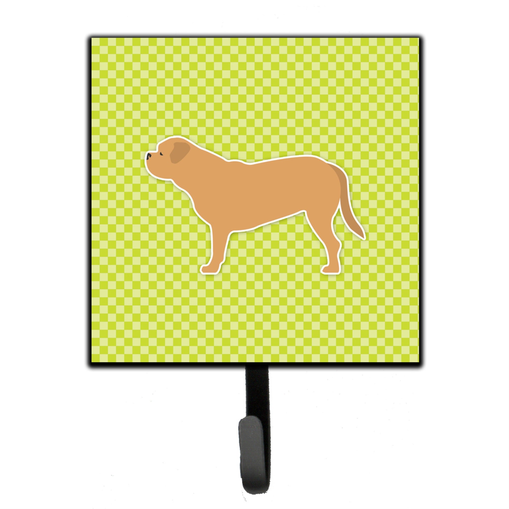 Caroline'S Treasures Dogue De Bordeaux Checkerboard Green Leash Or Key Holder Bb3870Sh4, Small, Multicolor