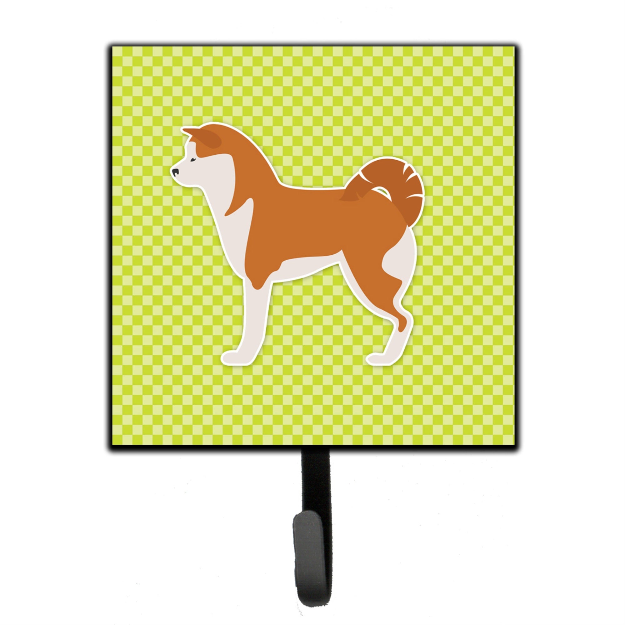 Caroline'S Treasures Akita Checkerboard Green Leash Or Key Holder Bb3872Sh4, Small, Multicolor