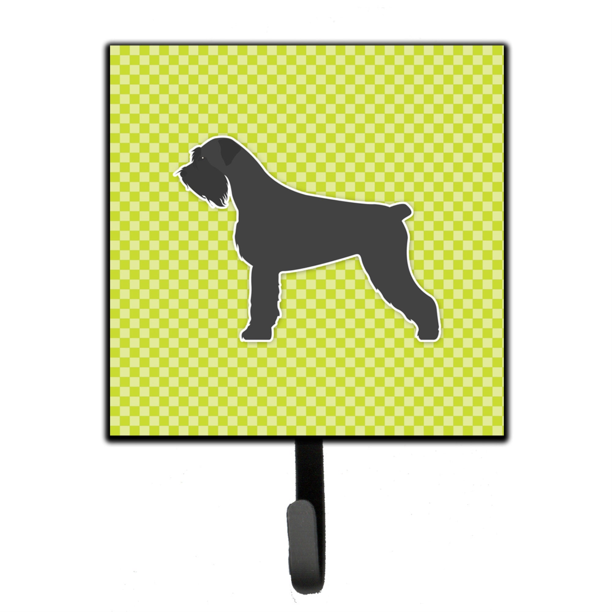 Caroline'S Treasures Giant Schnauzer Checkerboard Green Leash Or Key Holder Bb3873Sh4, Small, Multicolor