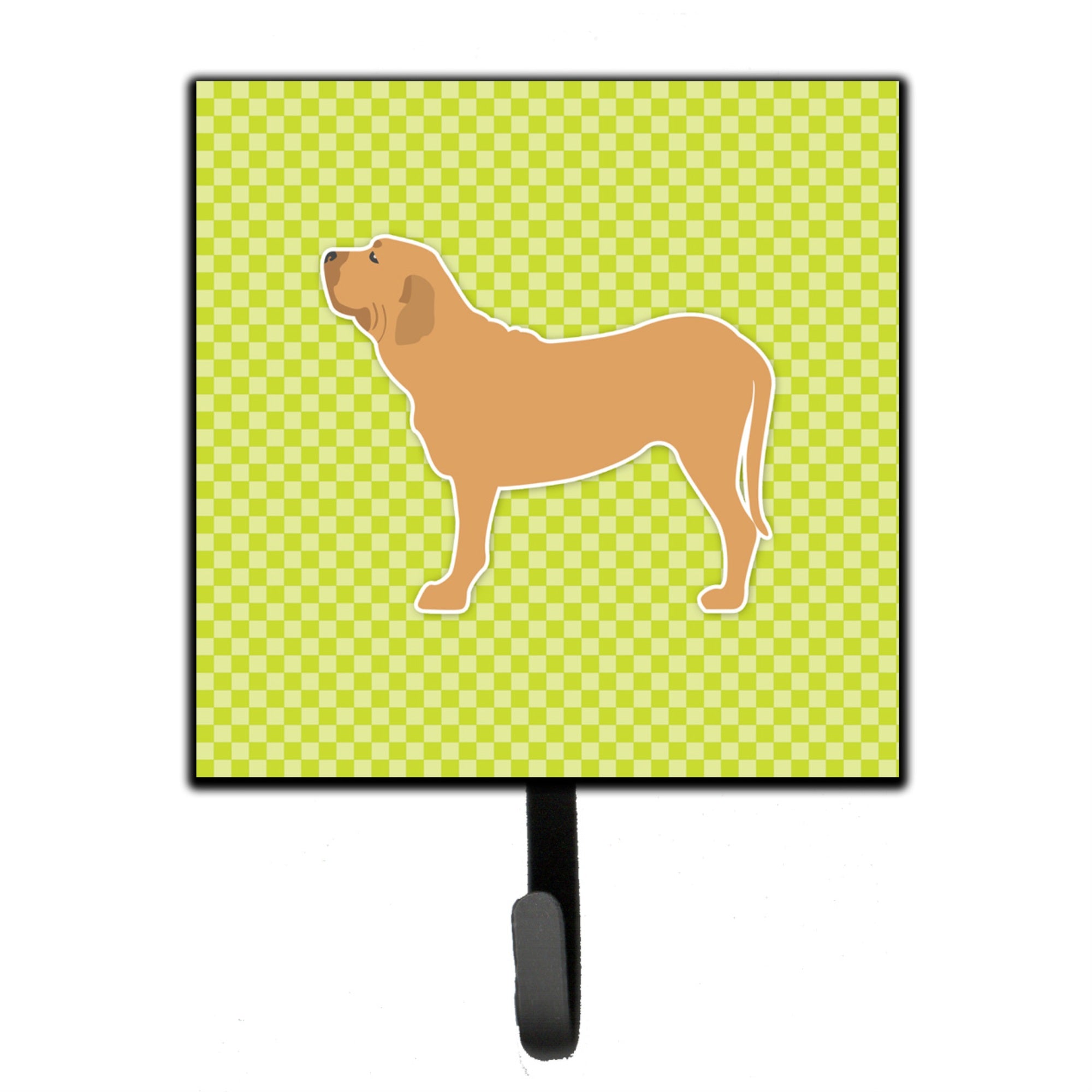 Caroline'S Treasures Fila Brasileiro Checkerboard Green Leash Or Key Holder Bb3879Sh4, Small, Multicolor