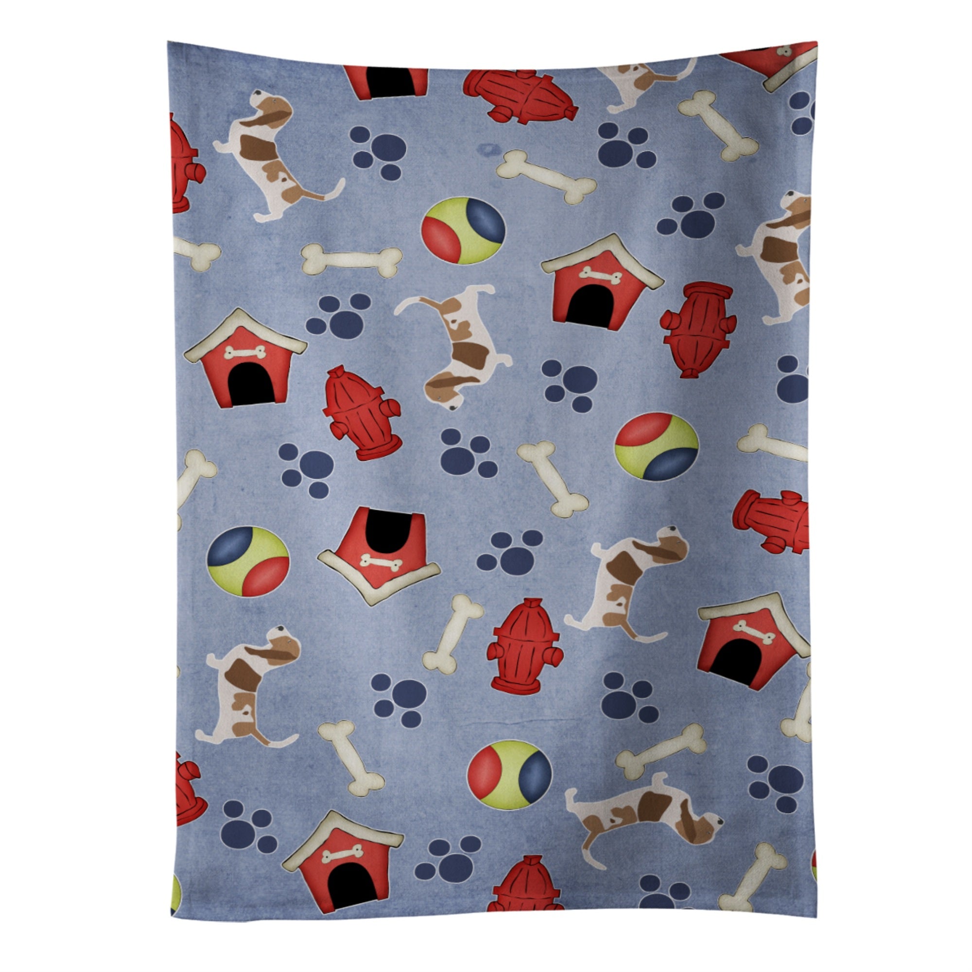 Caroline'S Treasures Bb3902Ktwl Basset Hound Dog House Collection Kitchen Towel, 25 X 15, Multicolor