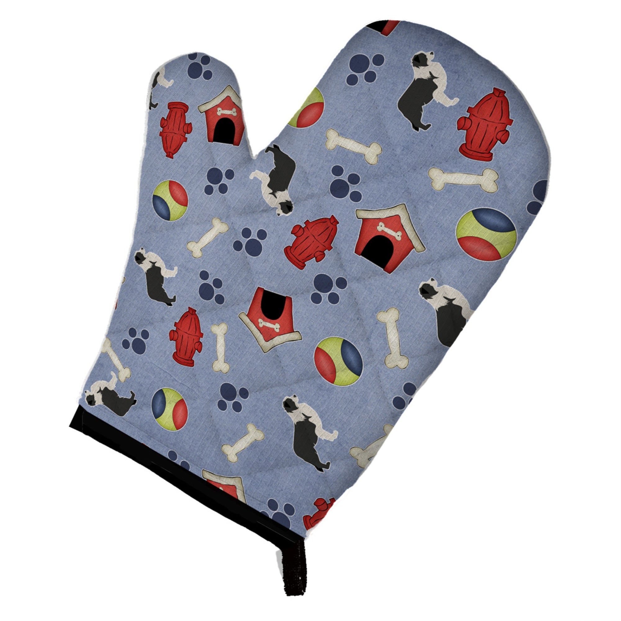 Caroline'S Treasures Bb3923Ovmt Black Border Collie Dog House Collection Oven Mitt, 12 By 8.5, Multicolor