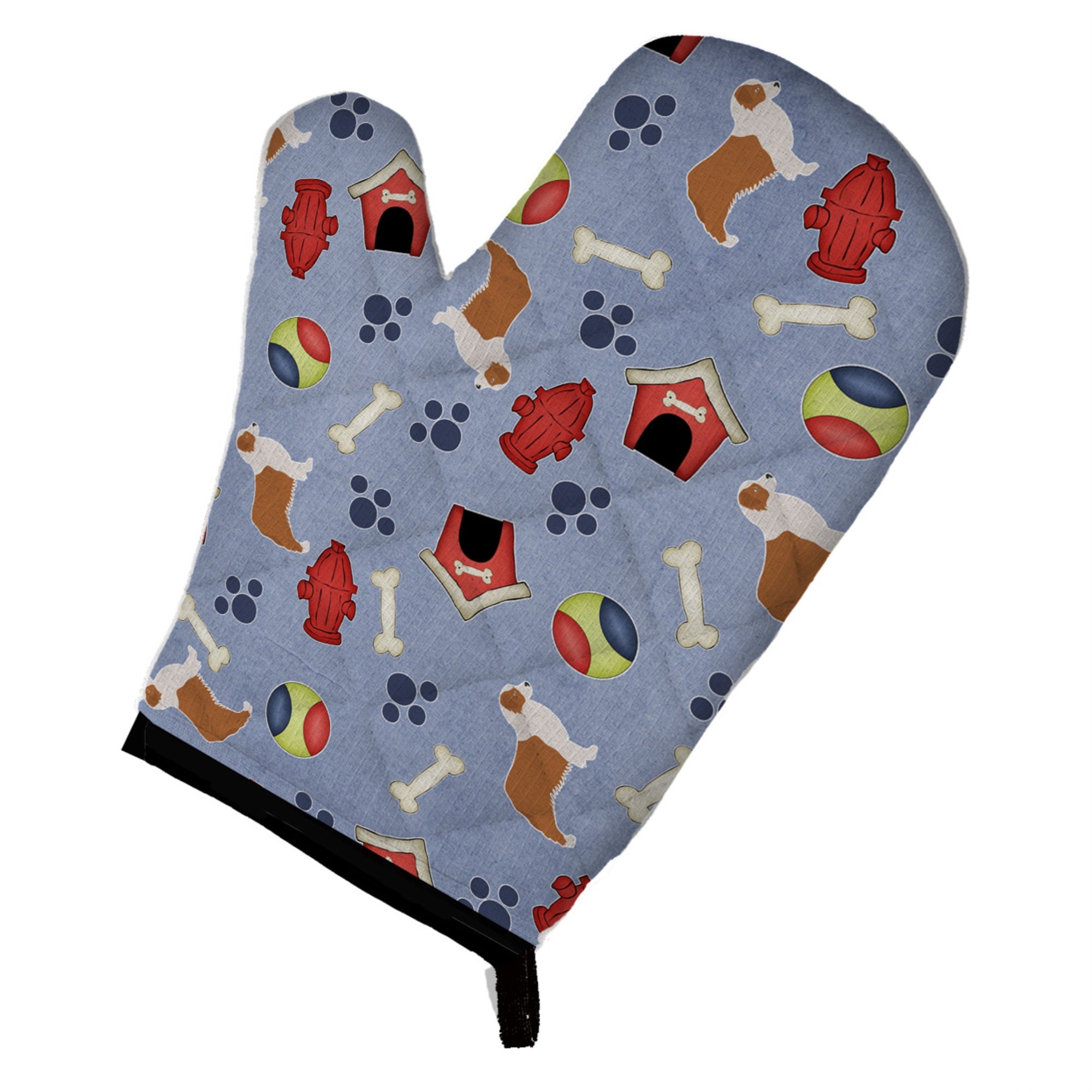 Caroline'S Treasures Bb3933Ovmt Australian Shepherd Dog House Collection Oven Mitt, 12 By 8.5, Multicolor