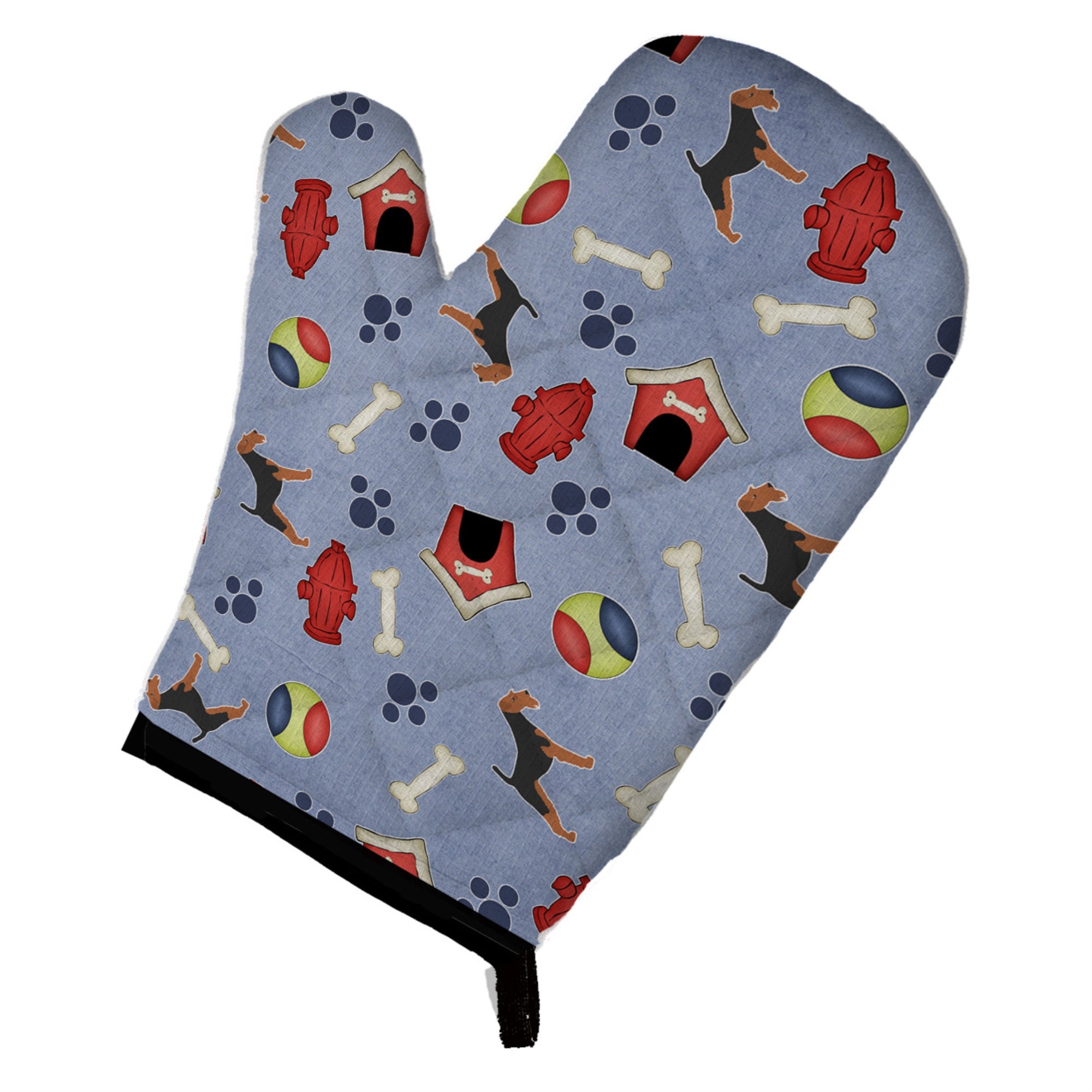 Caroline'S Treasures Bb3957Ovmt Airedale Terrier Dog House Collection Oven Mitt, 12 By 8.5, Multicolor