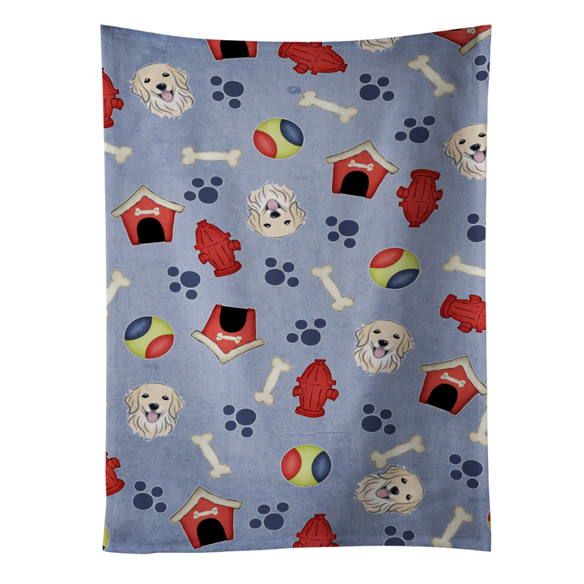 Caroline'S Treasures Bb3984Ktwl Dog House Golden Retriever Kitchen Towel, 25 X 15, Multicolor