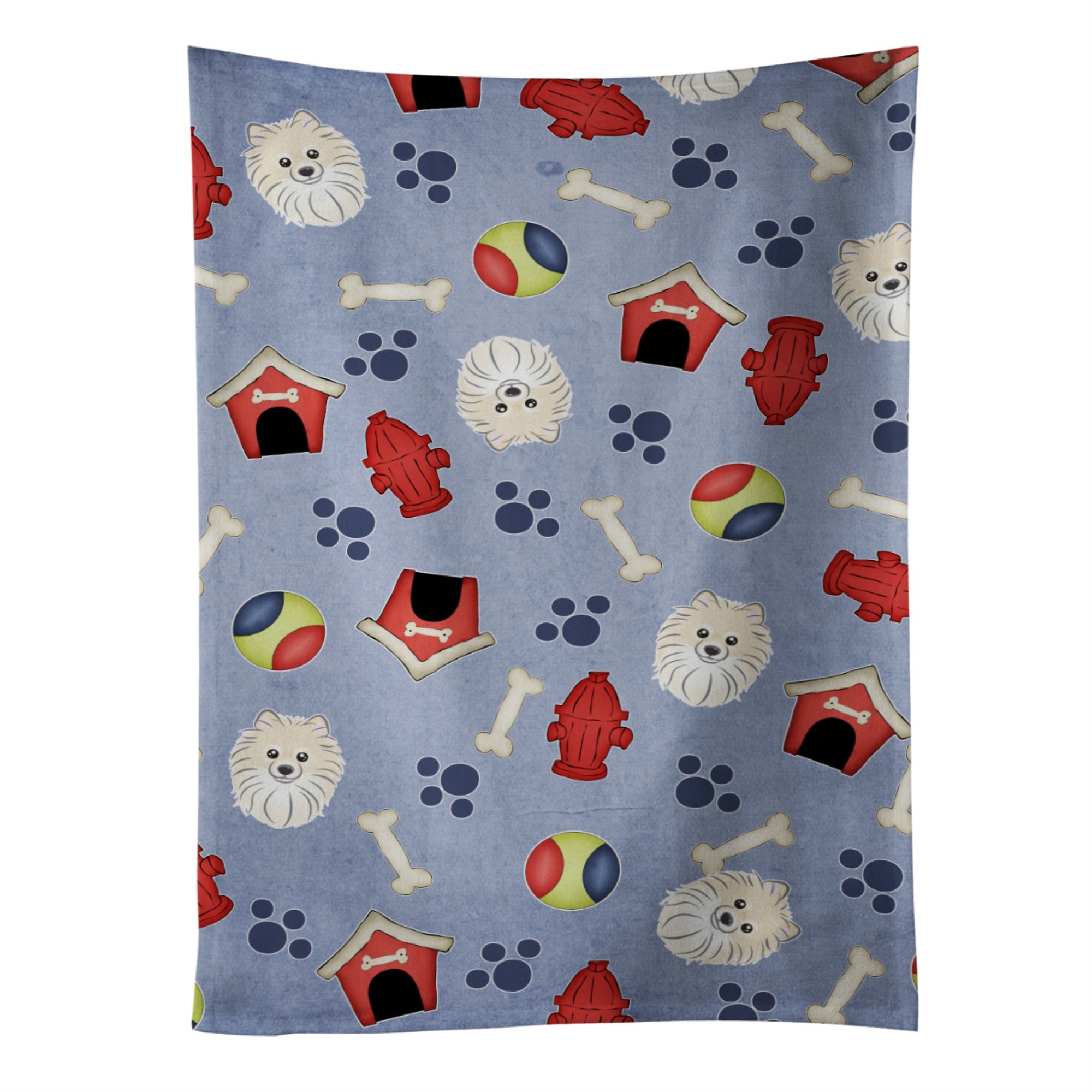 Caroline'S Treasures Bb3986Ktwl Dog House Collection Pomeranian Kitchen Towel, 25 X 15, Multicolor