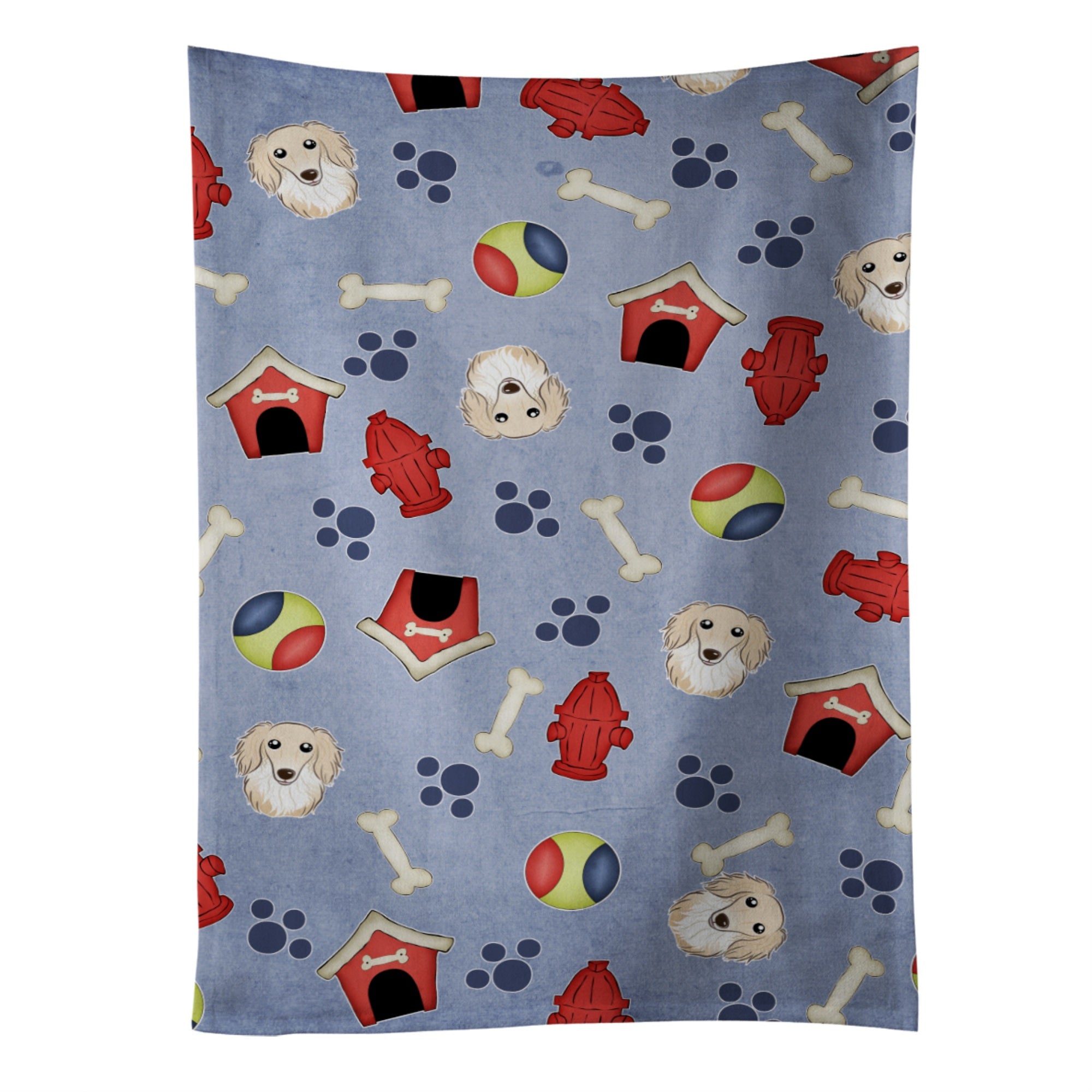 Caroline'S Treasures Bb3991Ktwl Dog House Longhair Creme Dachshund Kitchen Towel, 25 X 15, Multicolor