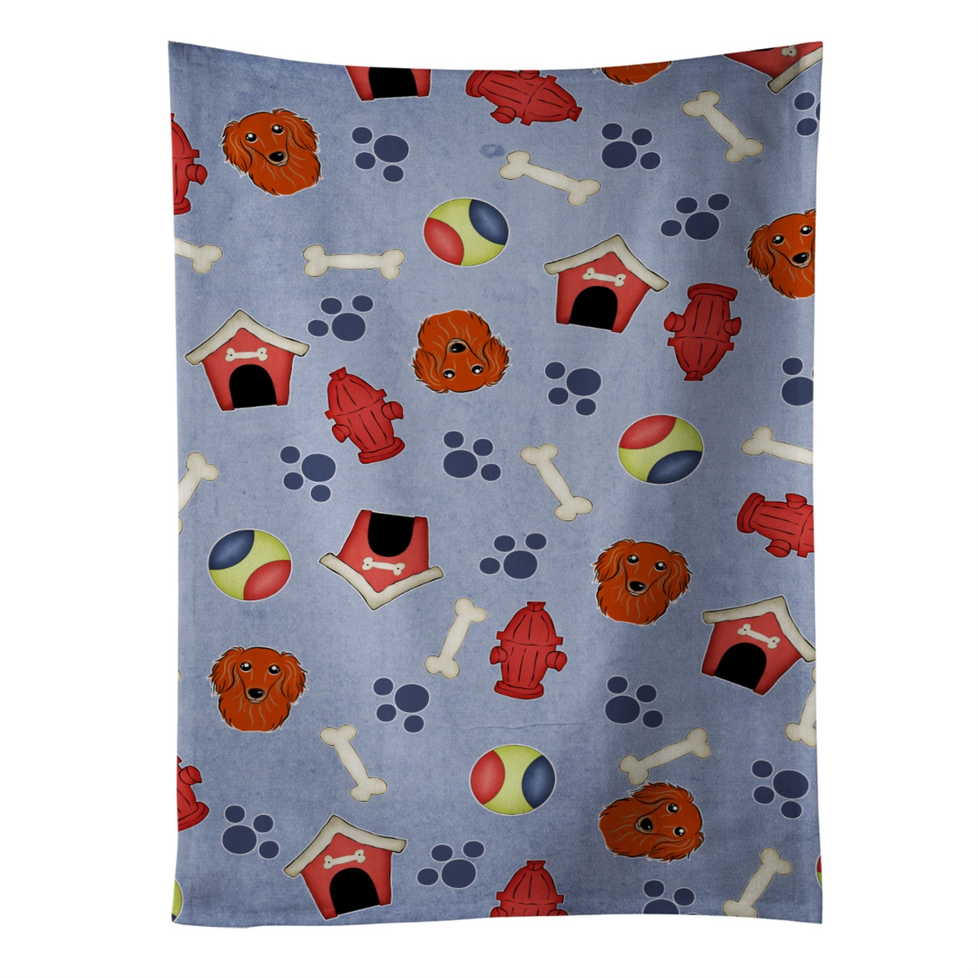 Caroline'S Treasures Bb3993Ktwl Longhair Red Dachshund Kitchen Towel, 25 X 15, Multicolor