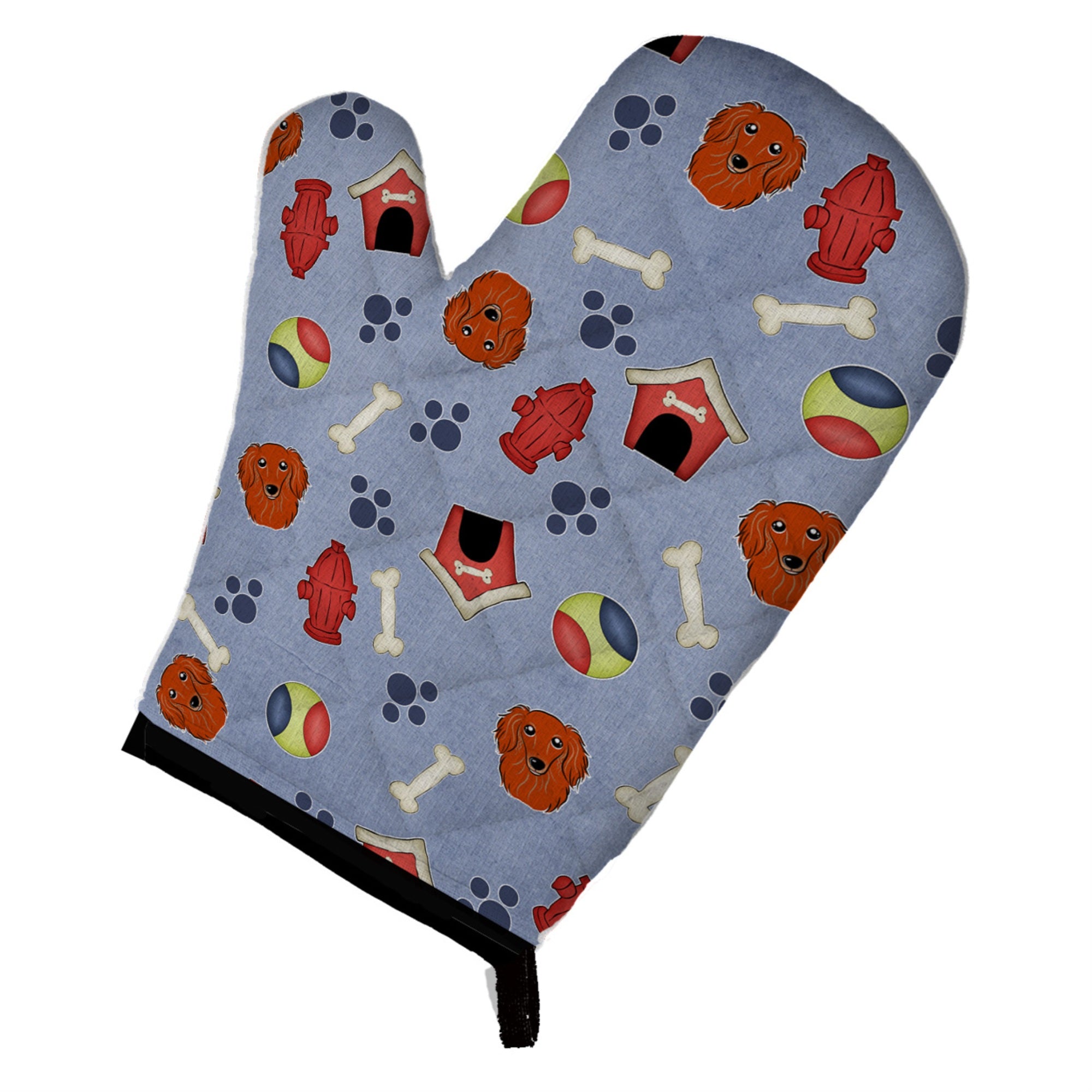 Caroline'S Treasures Bb3993Ovmt Dog House Collection Longhair Red Dachshund Oven Mitt, 12 By 8.5, Multicolor