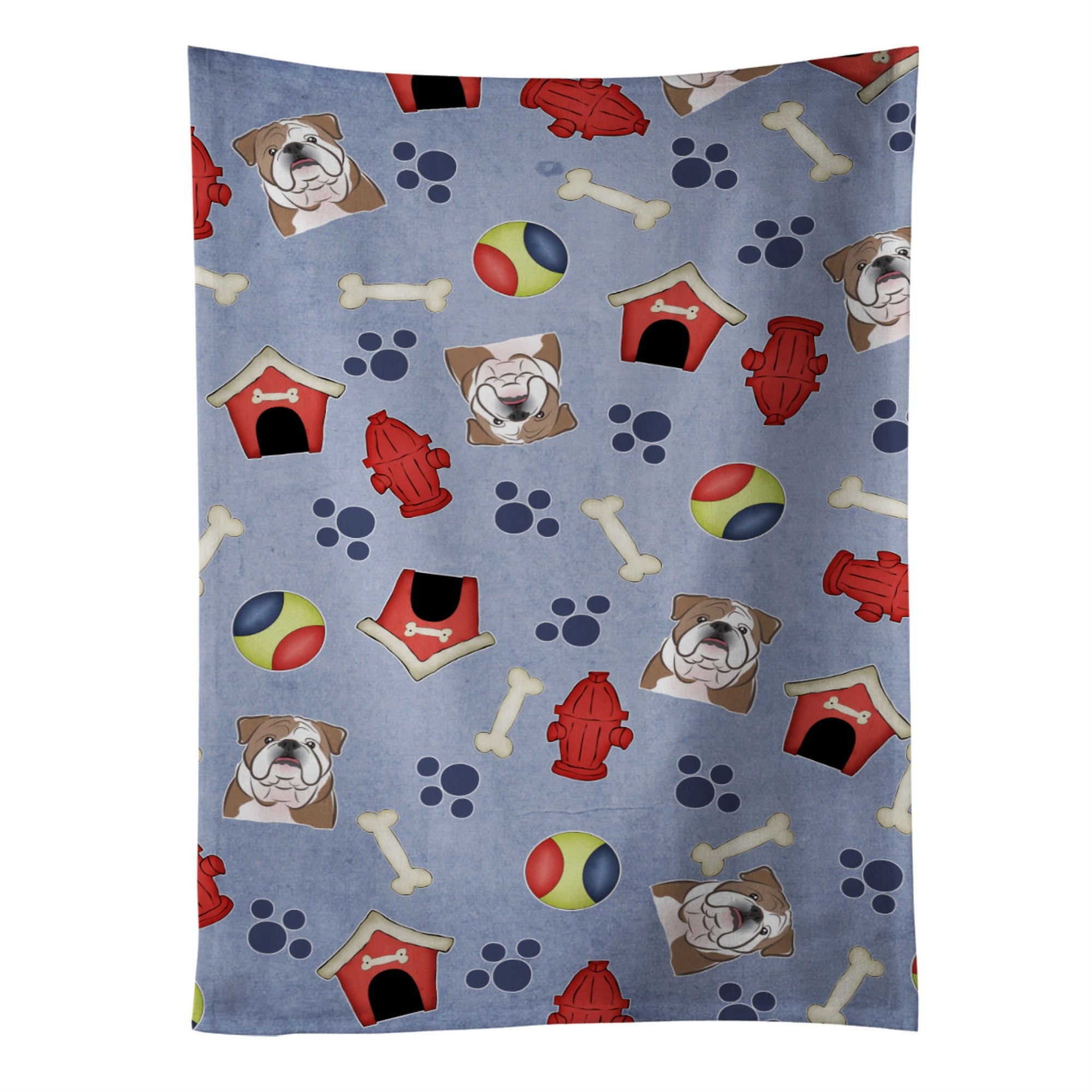 Caroline'S Treasures Bb3998Ktwl Dog House English Bulldog Kitchen Towel, 25 X 15, Multicolor