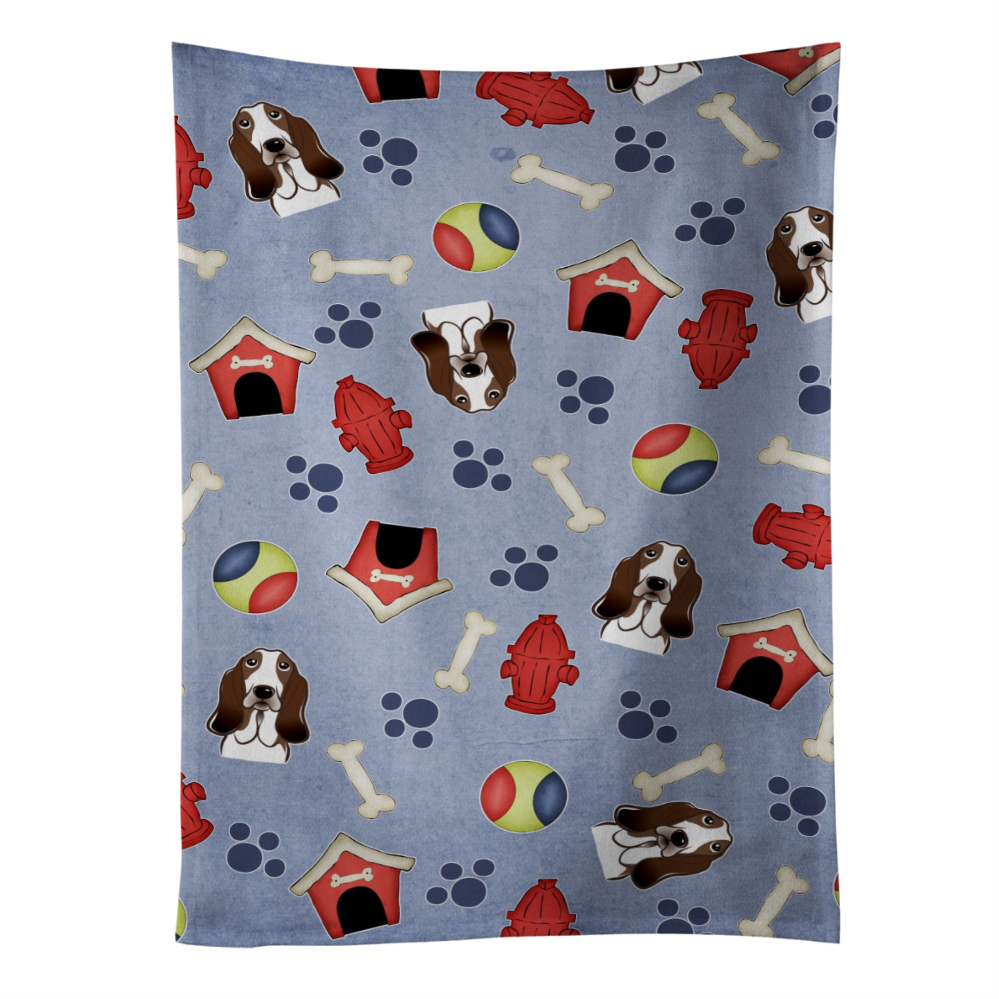 Caroline'S Treasures Bb4022Ktwl Dog House Collection Basset Hound Kitchen Towel, 25 X 15, Multicolor
