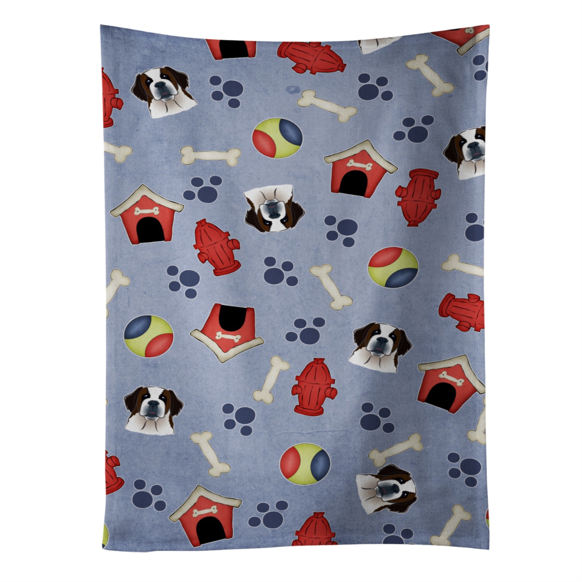 Caroline'S Treasures Bb4025Ktwl Dog House Collection Saint Bernard Kitchen Towel, 25 X 15, Multicolor