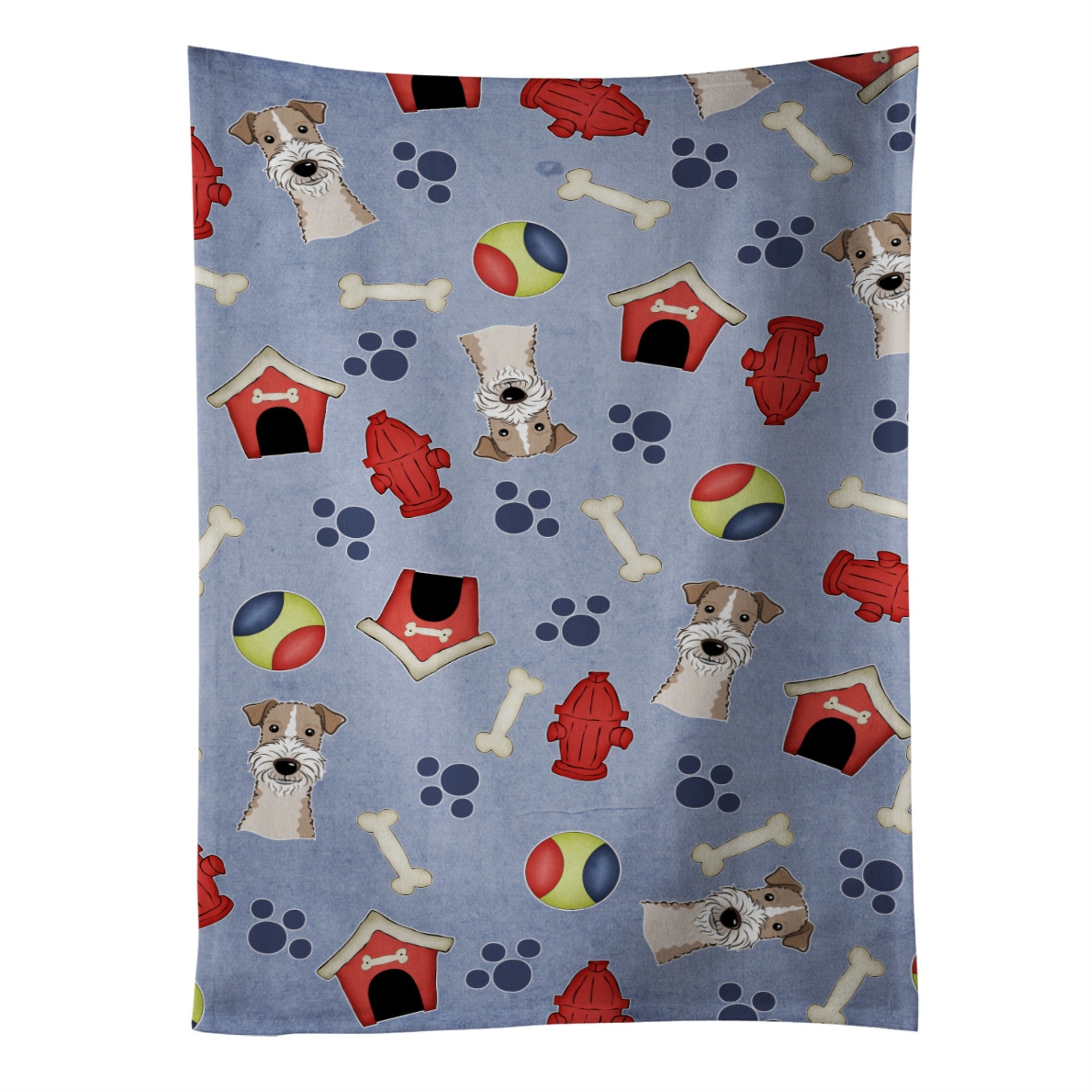 Caroline'S Treasures Bb4026Ktwl Wire Haired Fox Terrier Kitchen Towel, 25 X 15, Multicolor