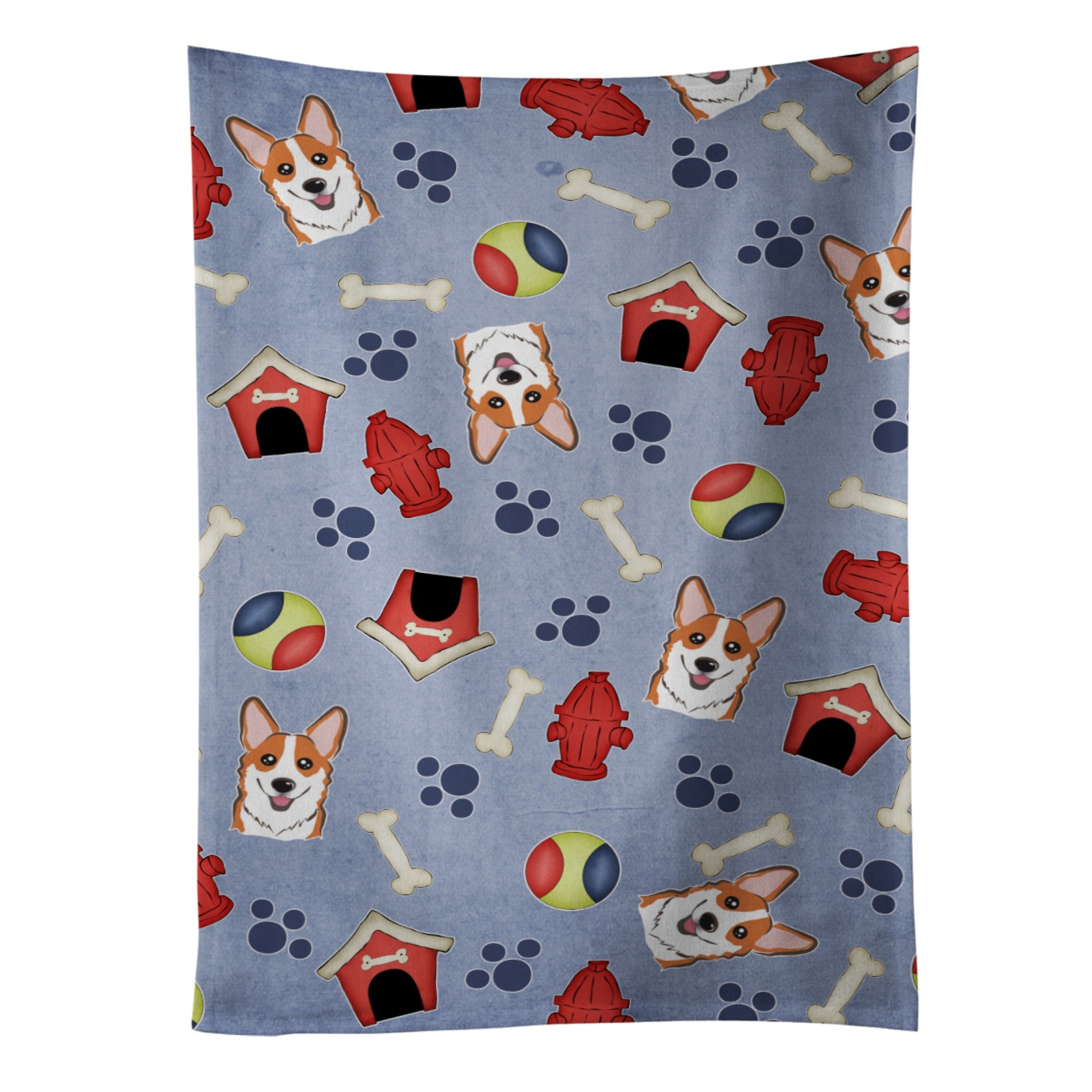 Caroline'S Treasures Bb4033Ktwl Dog House Collection Red Corgi Kitchen Towel, 25 X 15, Multicolor