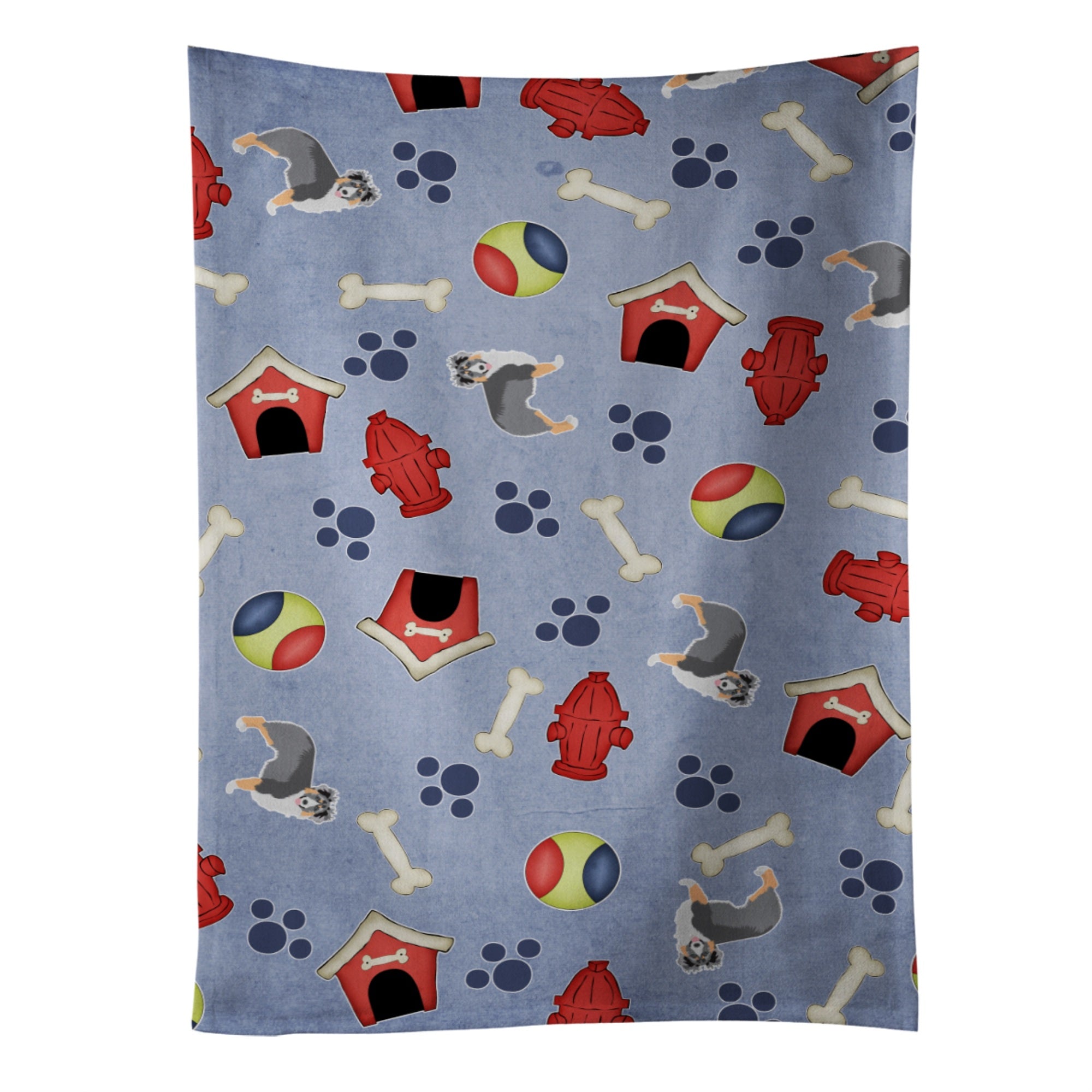 Caroline'S Treasures Bb4045Ktwl Dog House Australian Shepherd Kitchen Towel, 25 X 15, Multicolor