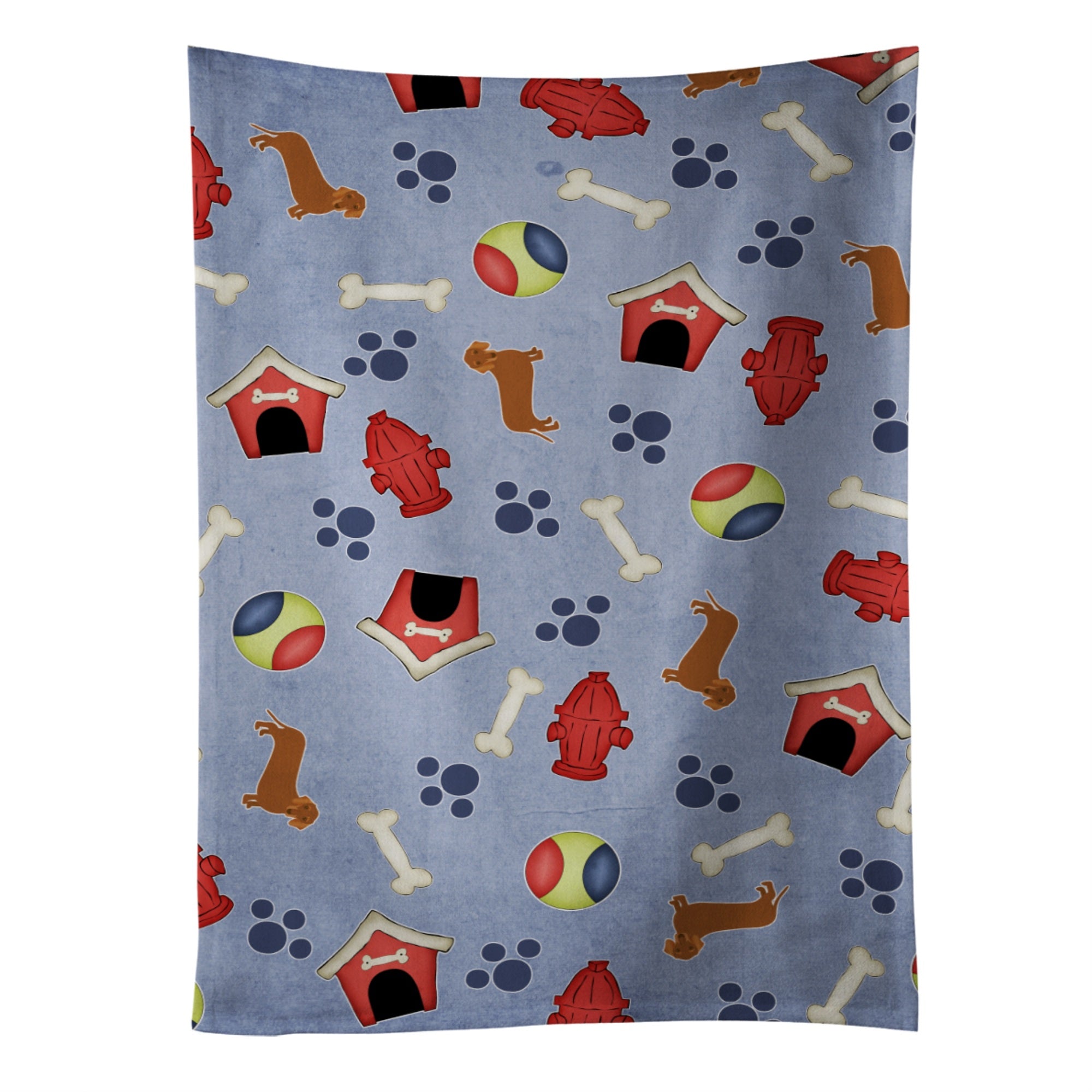 Caroline'S Treasures Bb4080Ktwl Dog House Collection Red Dachshund Kitchen Towel, 25 X 15, Multicolor