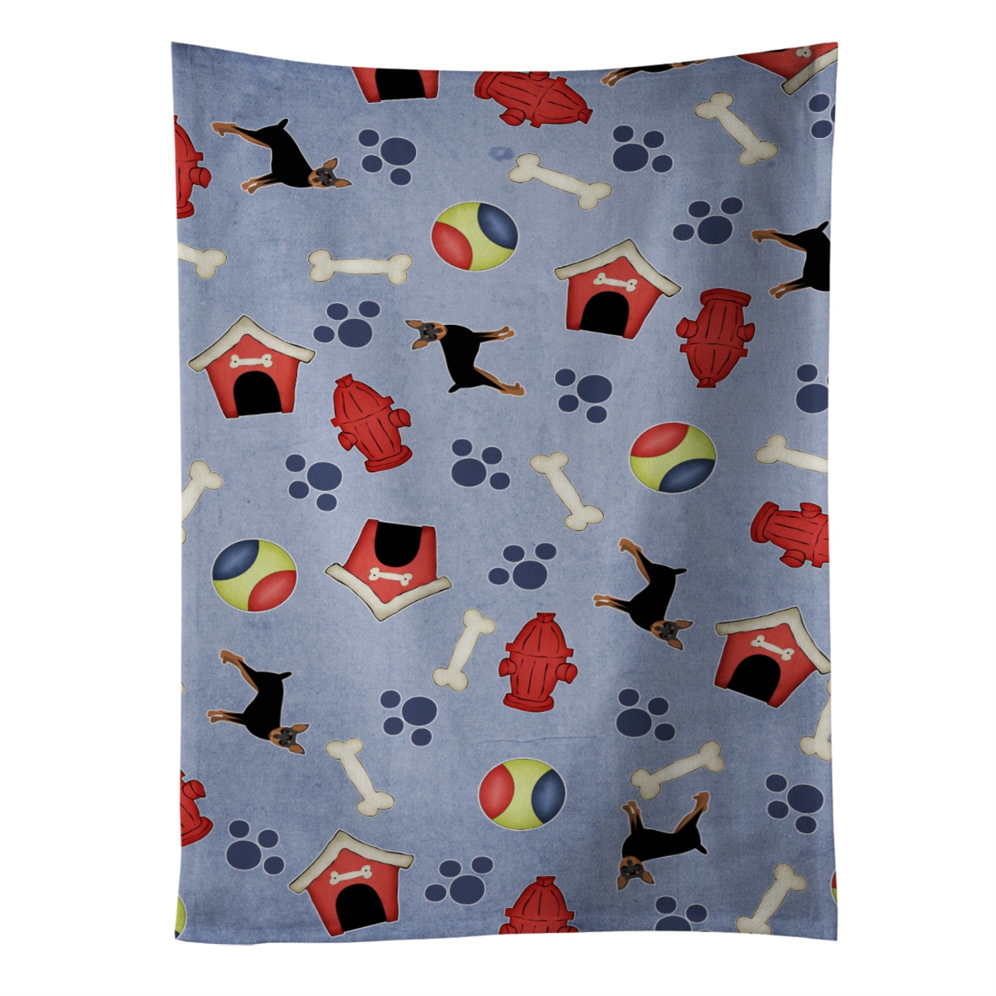 Caroline'S Treasures Bb4106Ktwl Dog House Miniature Pinscher Kitchen Towel, 25 X 15, Multicolor