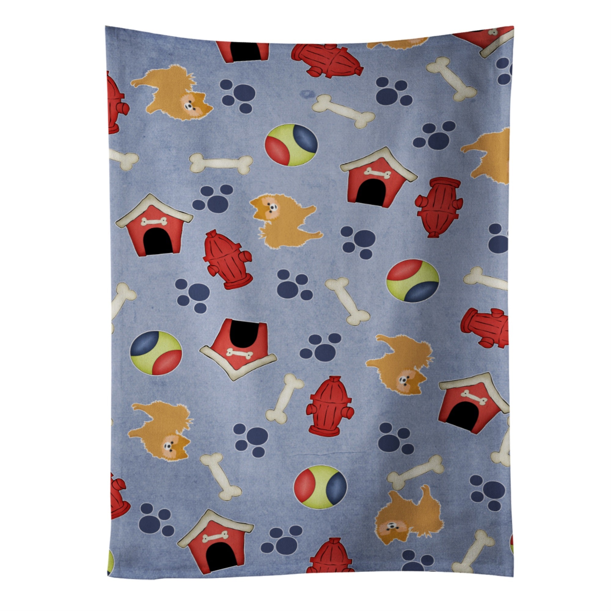 Caroline'S Treasures Bb4110Ktwl Dog House Collection Red Pomeranian Kitchen Towel, 25 X 15, Multicolor